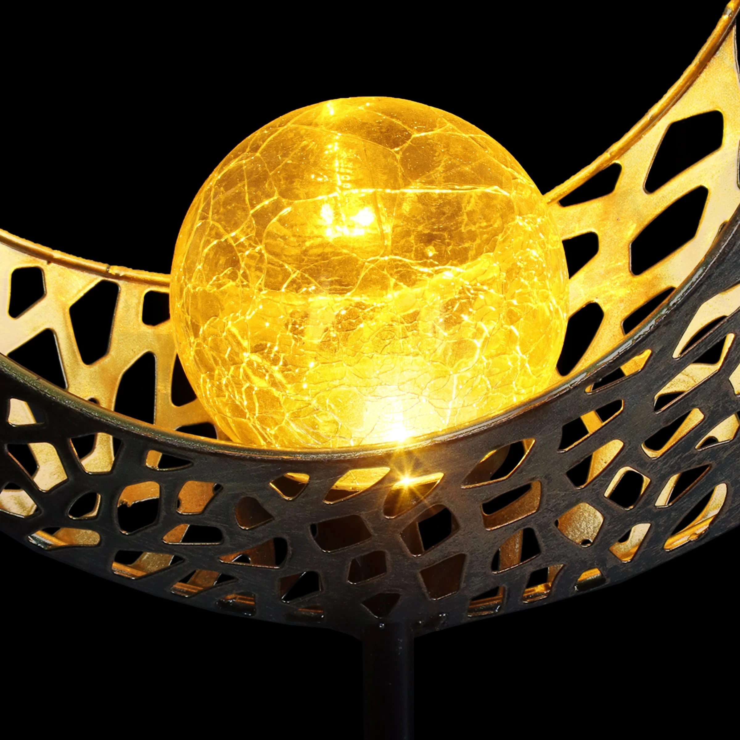 Best Pirce β¨ Cheap π Exhart Solar Golden Metal Filigree Crescent Moon Garden Stake With Illuminating Crackle Ball, 35.5 Inches Tall π₯ π― - Image 8