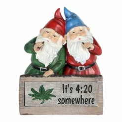 Coupon 🔔 Best deal 🧨 Exhart Solar Good Time Bud Buddies Marijuana Smoking Gnomes On A LED It's 420 Somewhere Sign Garden Statue 😉 🎁