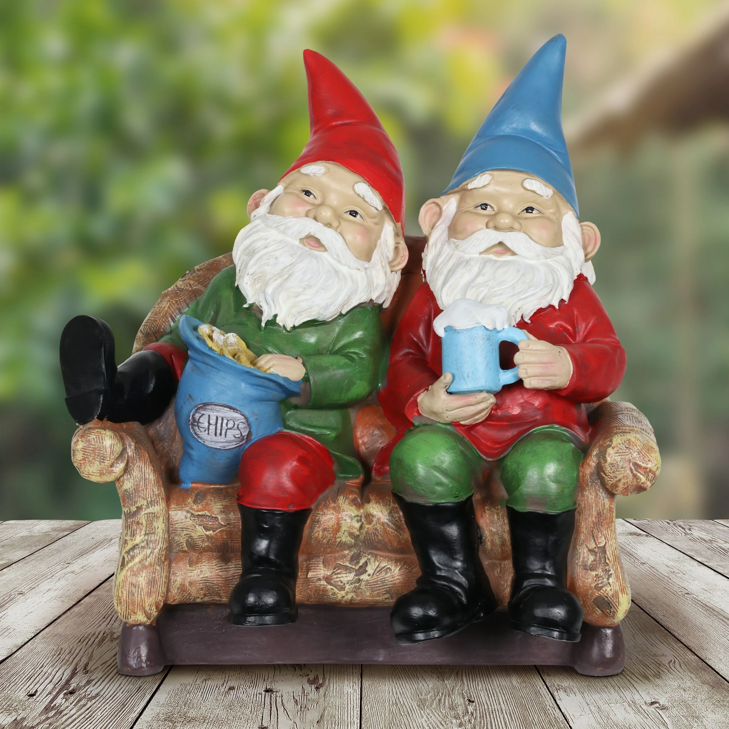 New β€οΈ Hot Sale π Exhart Solar Good Time Lazy Couch Potato Gnomes Eating Chips And Drinking Beer Garden Statue, 10 Inch π€© β 5 New β€οΈ Hot Sale π Exhart Solar Good Time Lazy Couch Potato Gnomes Eating Chips And Drinking Beer Garden Statue, 10 Inch π€© β - Image 3