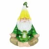 Top 10 🔔 Top 10 💯 Exhart Solar Good Time Meditating Gnamaste Gnome In Lotus Position With Frog Garden Statuary, 8 By 10.5 Inch ✔️ 🎉