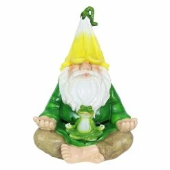Top 10 🔔 Top 10 💯 Exhart Solar Good Time Meditating Gnamaste Gnome In Lotus Position With Frog Garden Statuary, 8 By 10.5 Inch ✔️ 🎉
