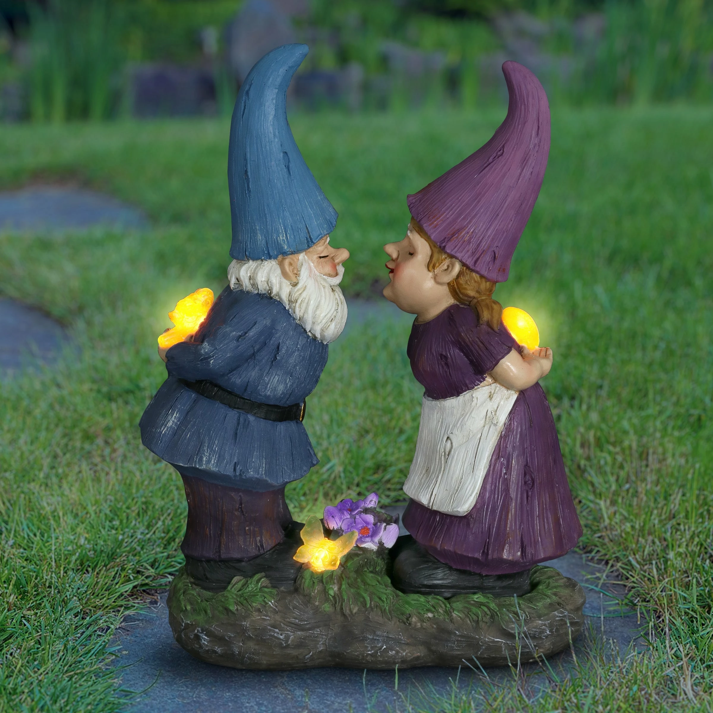 Wholesale β¨ Budget β Exhart Solar Good Time Smooching Gnomes Garden Statue, 15 By 14 Inches 𧨠π - Image 2