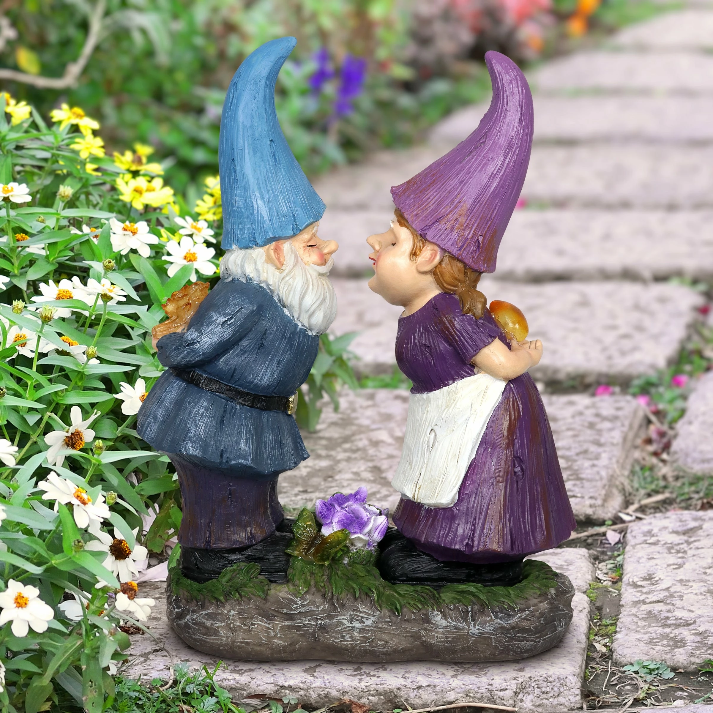 Wholesale β¨ Budget β Exhart Solar Good Time Smooching Gnomes Garden Statue, 15 By 14 Inches 𧨠π - Image 3