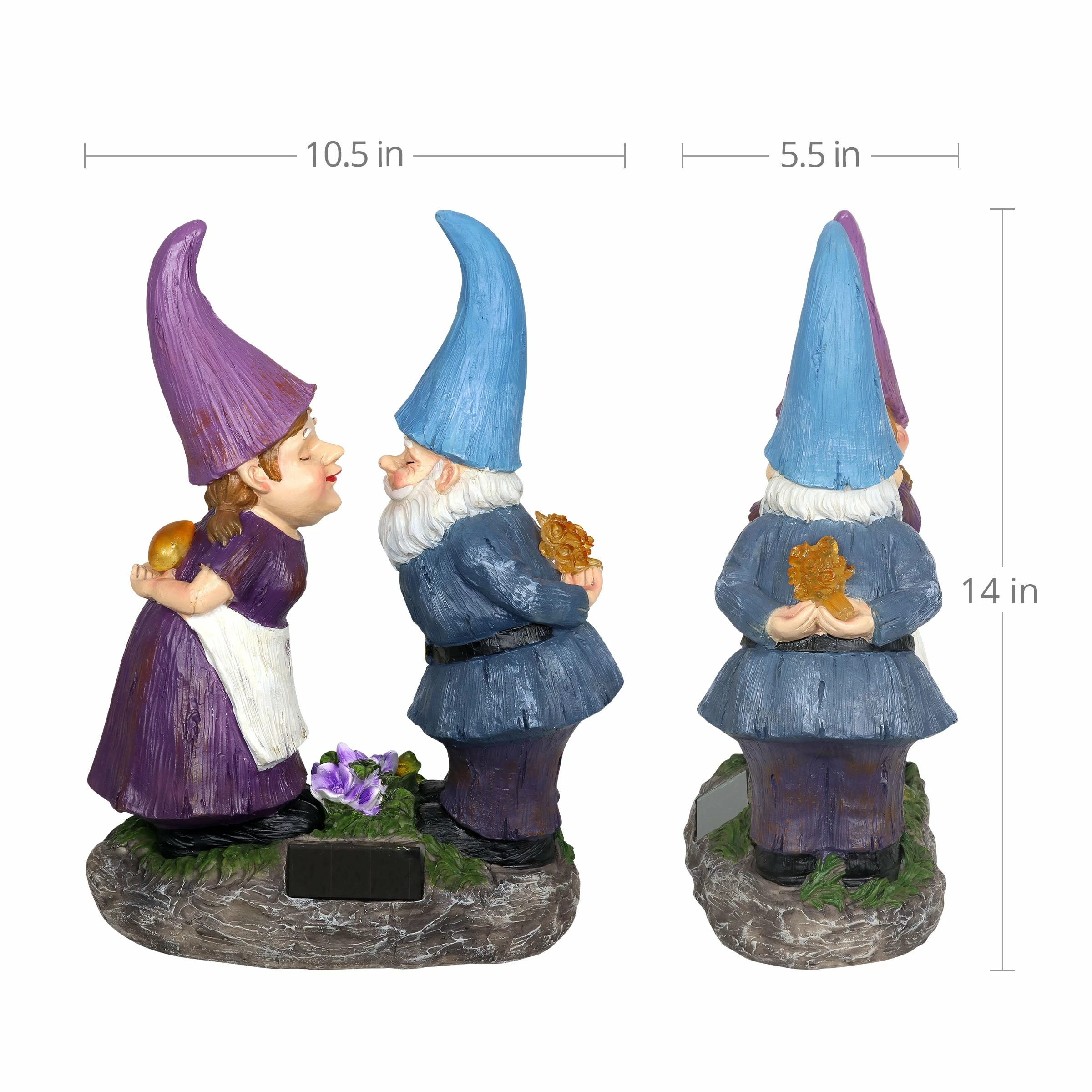 Wholesale β¨ Budget β Exhart Solar Good Time Smooching Gnomes Garden Statue, 15 By 14 Inches 𧨠π - Image 4