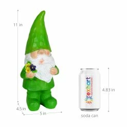 New ✔️ New 👍 Exhart Solar Green Gilbert Woodland Garden Gnome Statue With Mushroom, 11 Inch 🛒 😀 -Exhart Shop Exhart Solar Green Gilbert Woodland Garden Gnome Statue with Mushroom2C 11 Inch