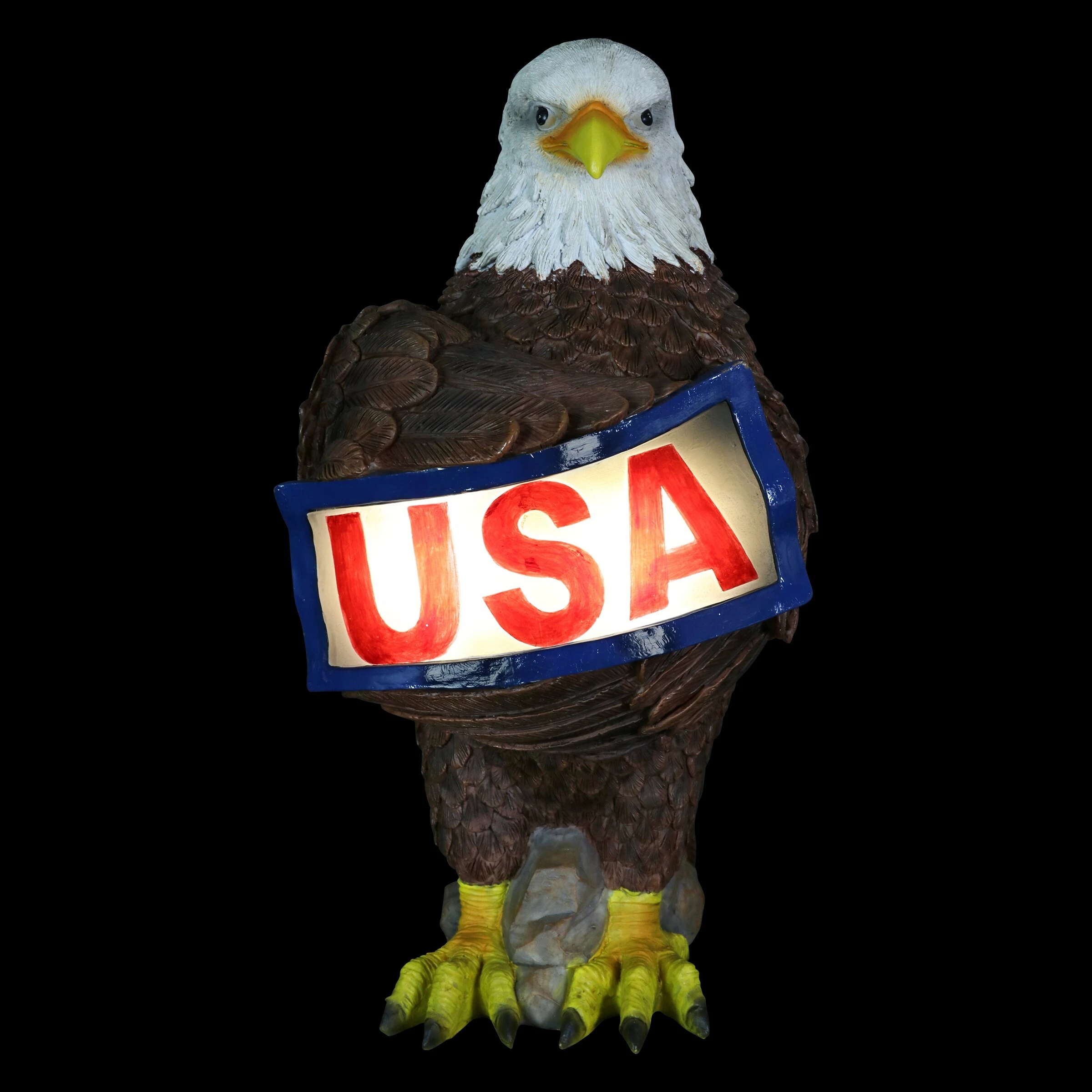 Budget π― Cheapest π Exhart Solar Hand Painted Bald Eagle Garden Statue With Illuminating USA Sign, 7.5 By 12 Inches π₯ π - Image 12