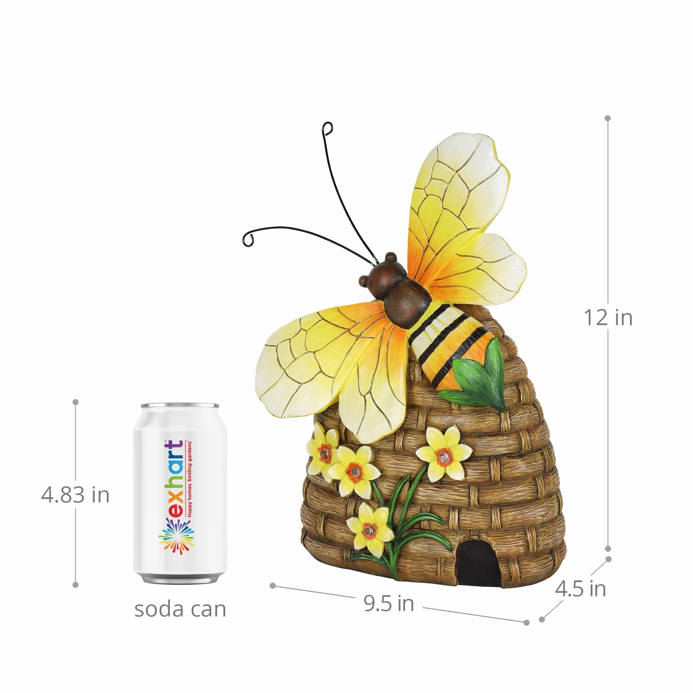 Outlet 𧨠Cheap π₯° Exhart Solar Hand Painted Bee Hive Statuary With LED Flowers, 9 By 12.5 Inch β€οΈ π 6 Outlet 𧨠Cheap π₯° Exhart Solar Hand Painted Bee Hive Statuary With LED Flowers, 9 By 12.5 Inch β€οΈ π - Image 4