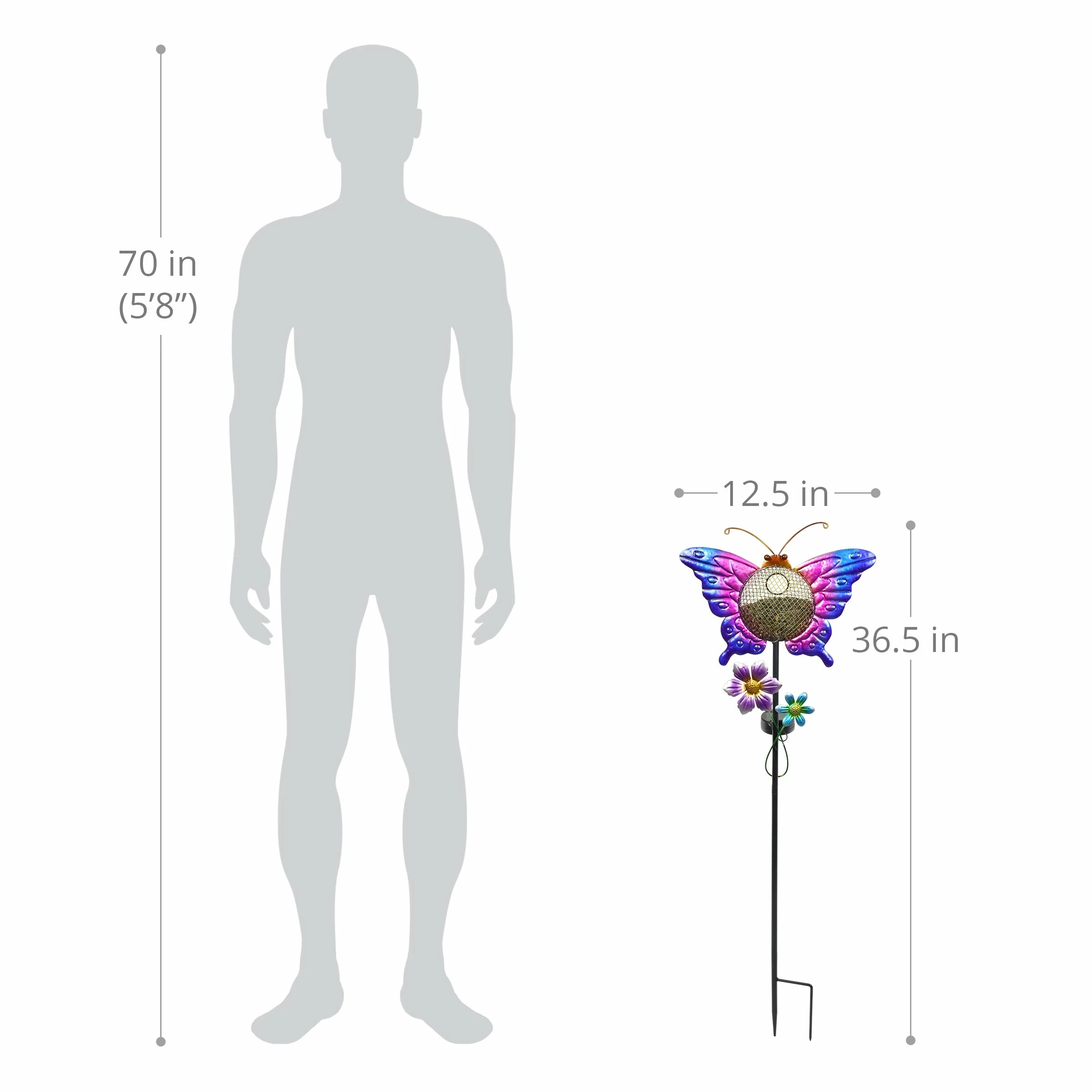 Best reviews of π Wholesale π― Exhart Solar Hand Painted Butterfly Metal Mesh Pellet Bird Feeder Garden Stake, 12.5 By 36 Inches β 𧨠- Image 4