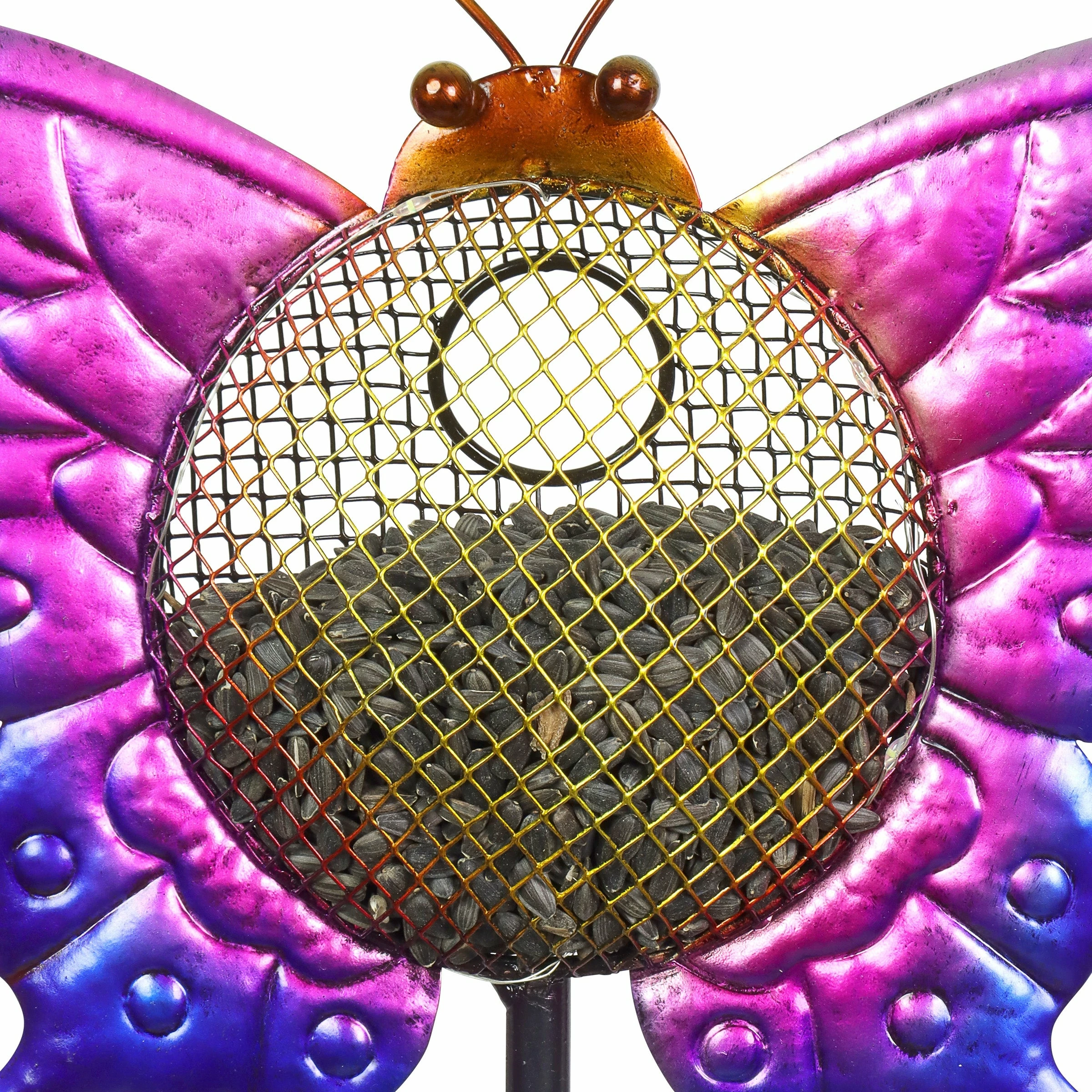 Best reviews of π Wholesale π― Exhart Solar Hand Painted Butterfly Metal Mesh Pellet Bird Feeder Garden Stake, 12.5 By 36 Inches β 𧨠- Image 5