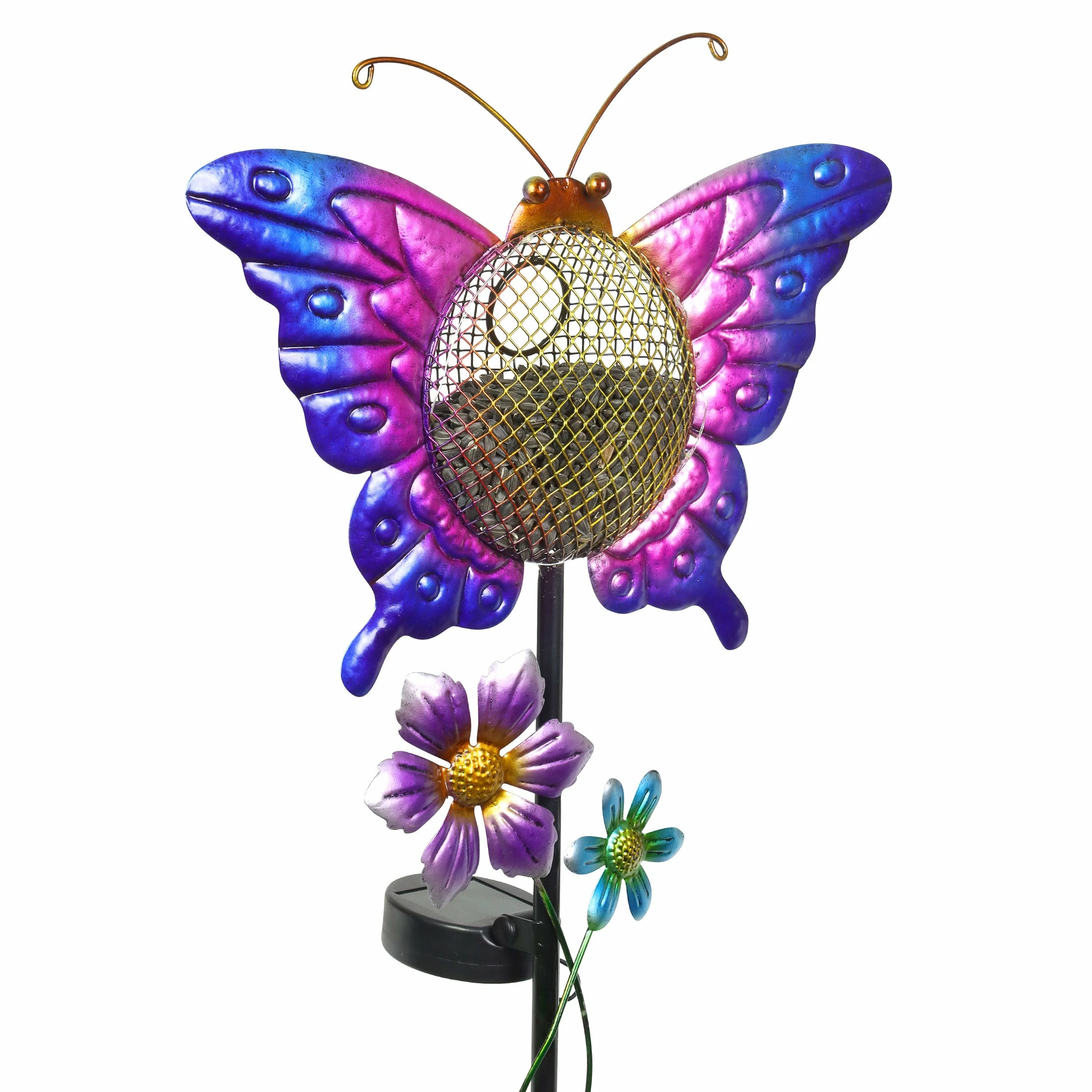 Best reviews of π Wholesale π― Exhart Solar Hand Painted Butterfly Metal Mesh Pellet Bird Feeder Garden Stake, 12.5 By 36 Inches β 𧨠- Image 6