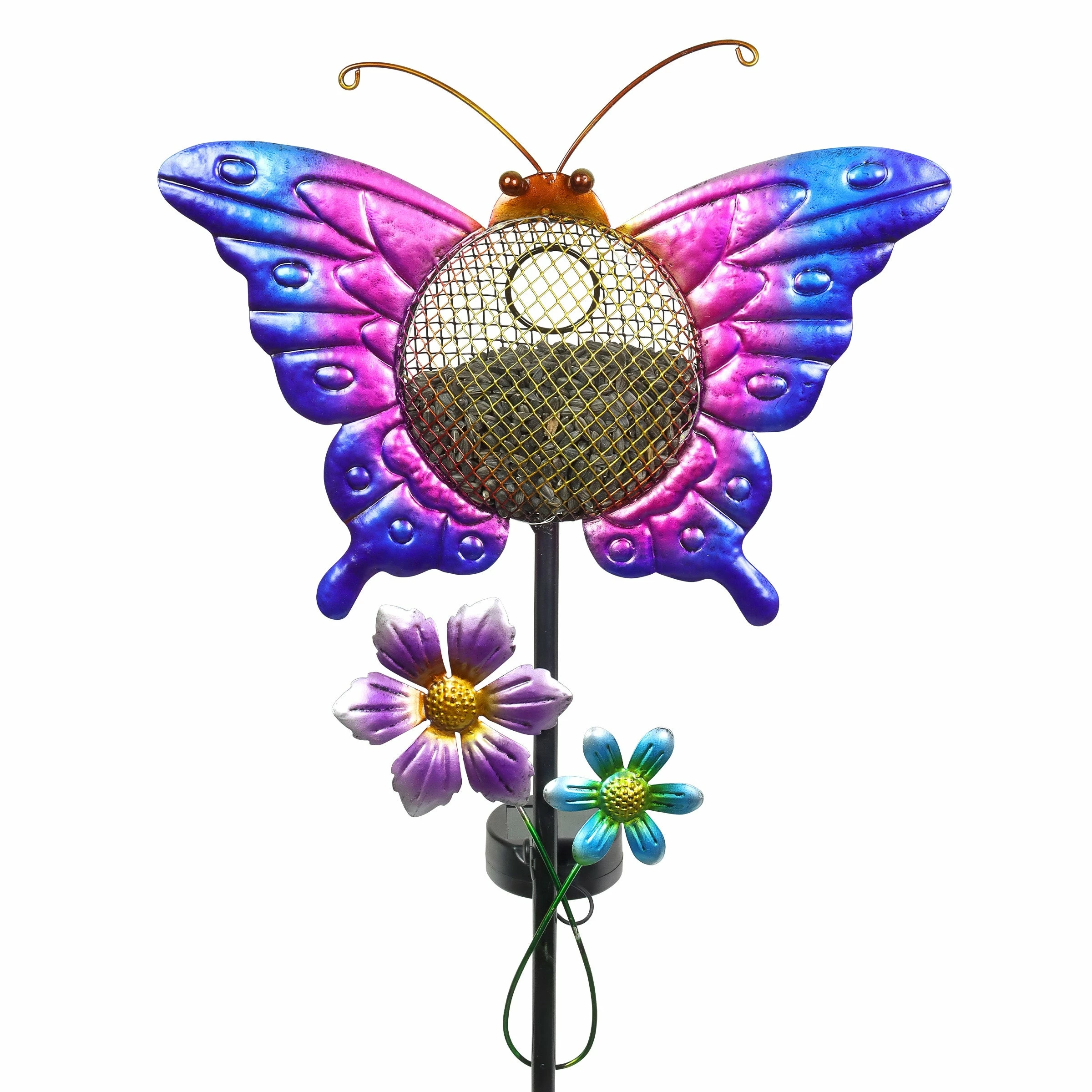 Best reviews of π Wholesale π― Exhart Solar Hand Painted Butterfly Metal Mesh Pellet Bird Feeder Garden Stake, 12.5 By 36 Inches β π§¨