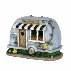 Cheap 😉 Deals ✨ Exhart Solar Hand Painted Camping Trailer Statue With Welcome Sign, 5 By 6 Inches ❤️ ⭐