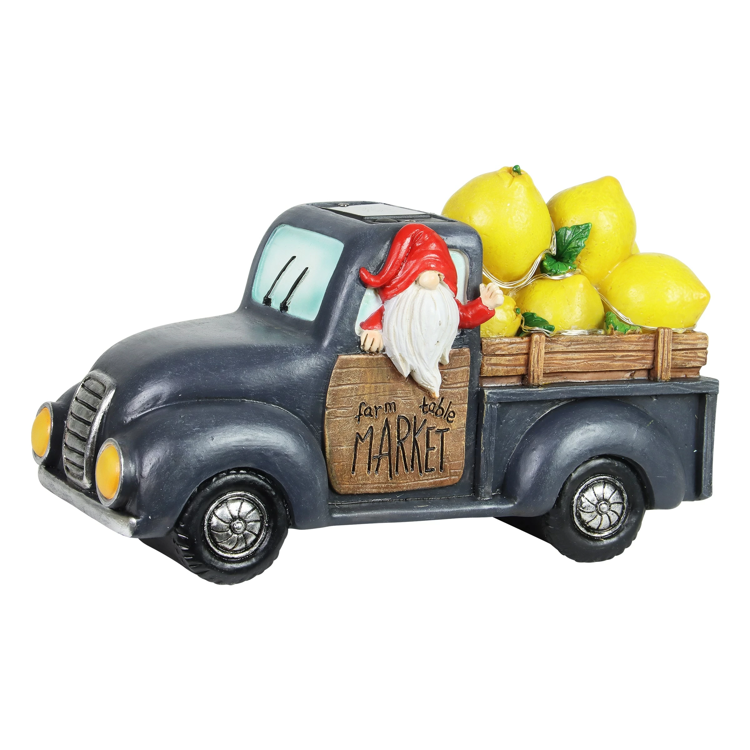 Buy π Coupon βοΈ Exhart Solar Hand Painted Gnome Driving A Farm To Table Lemon Truck Garden Statue, 10 By 6 Inches β π€©