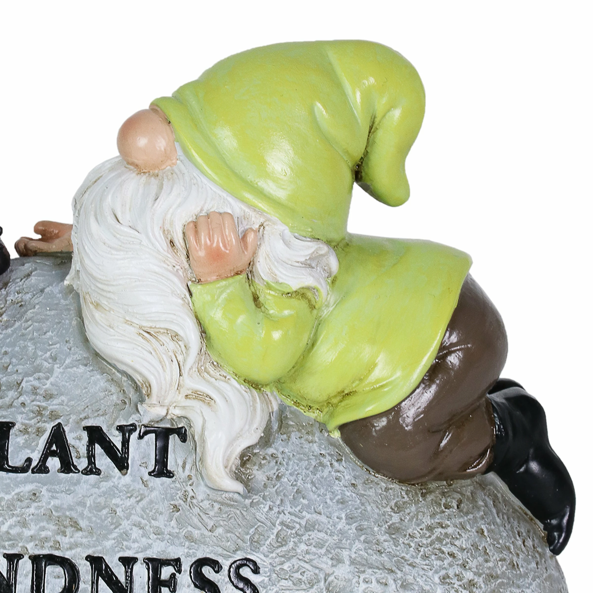 New π Brand new β Exhart Solar Hand Painted Gnome Inspirational Kindness And Joy Garden Stone Statue With LED Lady Bug, 3 By 5 Inches π π - Image 5