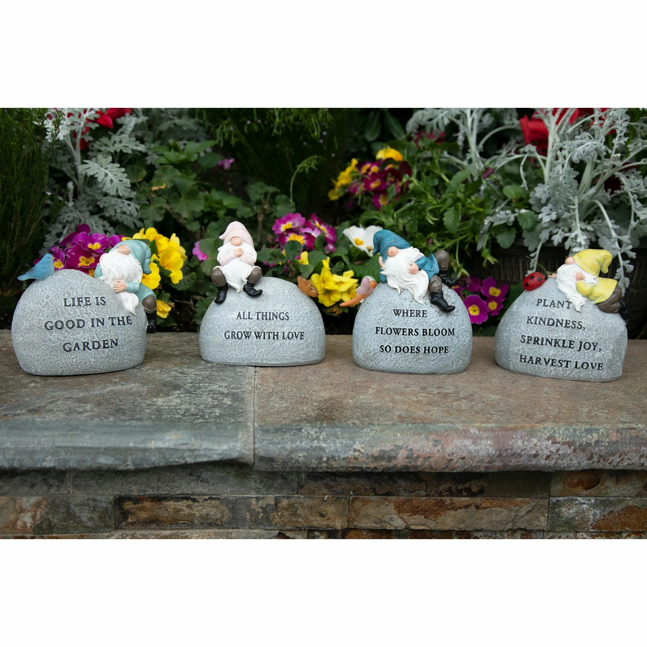 Best Pirce π Hot Sale π Exhart Solar Hand Painted Gnome Inspirational Life Garden Stone Statue With LED Bird, 3 By 5 Inches βοΈ π₯° - Image 13