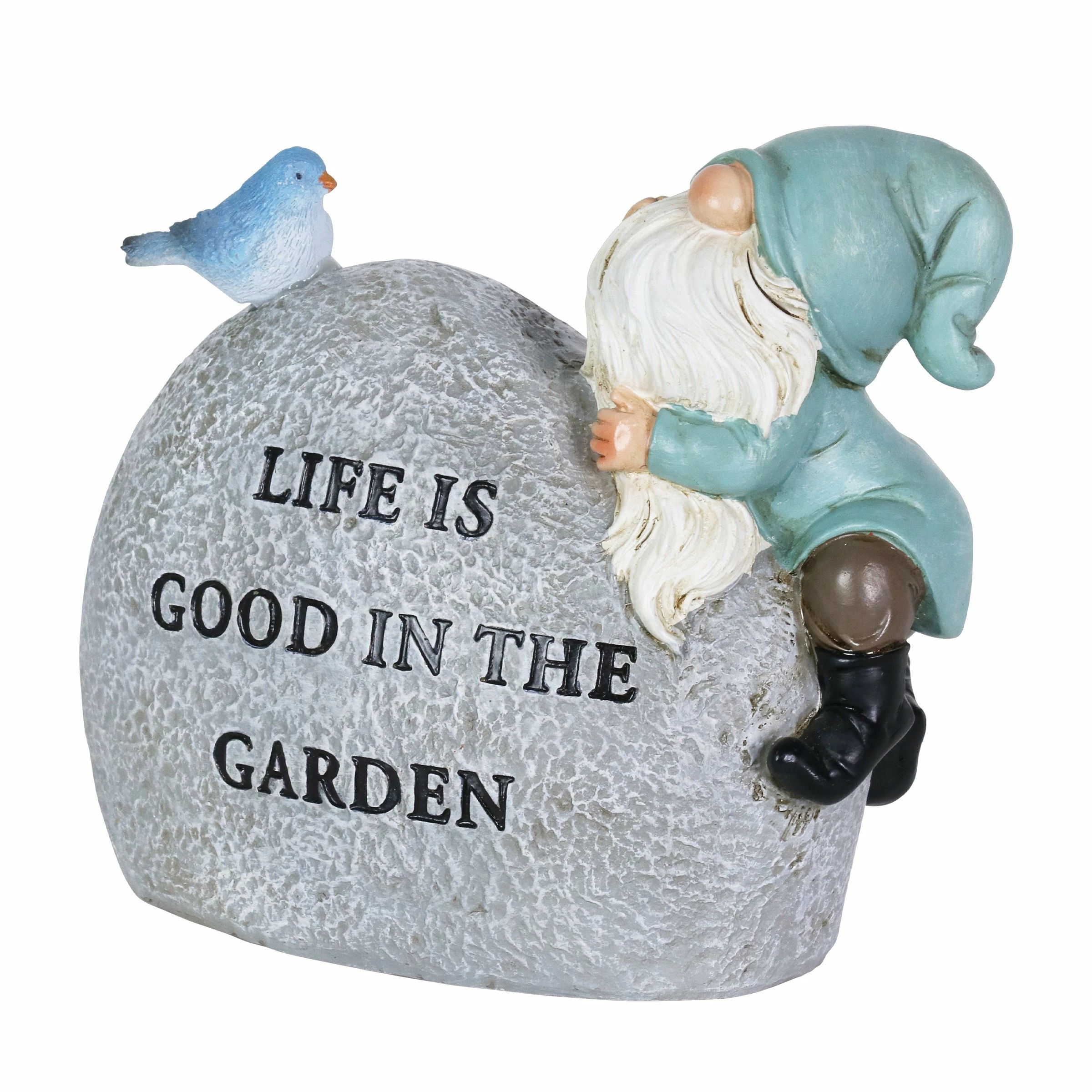Best Pirce π Hot Sale π Exhart Solar Hand Painted Gnome Inspirational Life Garden Stone Statue With LED Bird, 3 By 5 Inches βοΈ π₯° - Image 7