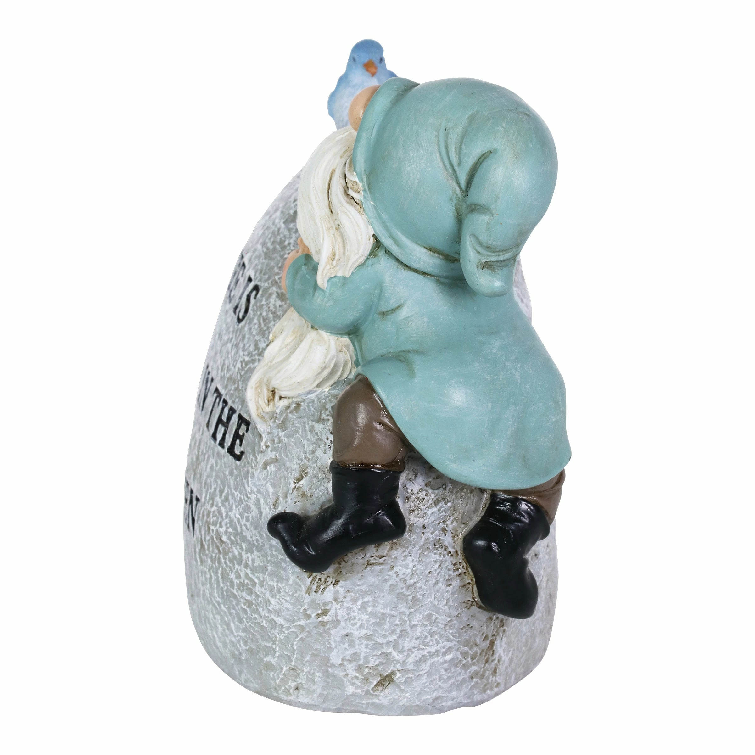 Best Pirce π Hot Sale π Exhart Solar Hand Painted Gnome Inspirational Life Garden Stone Statue With LED Bird, 3 By 5 Inches βοΈ π₯° - Image 9