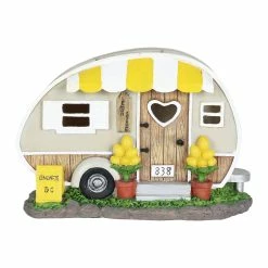 Outlet 😀 Promo 👍 Exhart Solar Hand Painted Lemonade Camping Tailer Statue, 9.5 By 6 Inches 🎁 ⭐