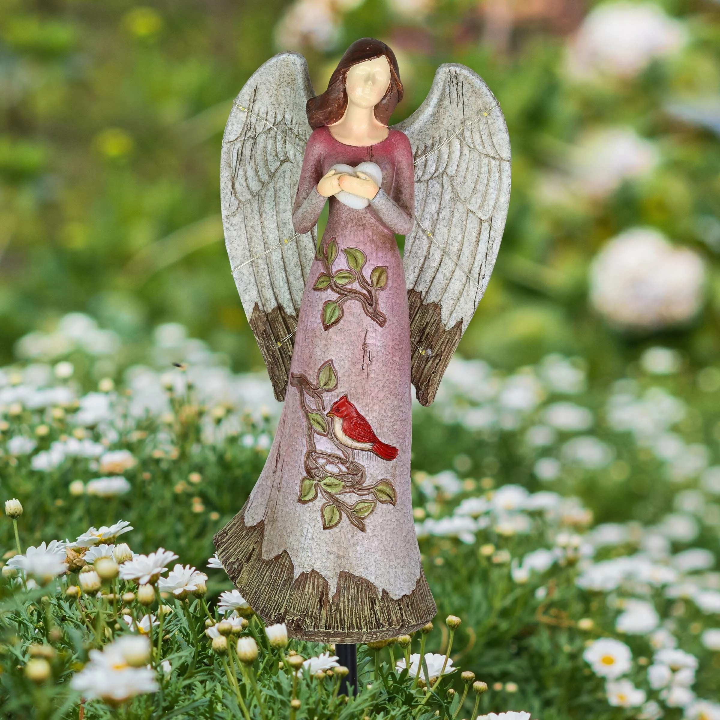 Outlet π€© Deals π Exhart Solar Hand Painted Resin Angel Stake With Heart And Cardinal, 5.5 By 18 Inches π€© π 13 Outlet π€© Deals π Exhart Solar Hand Painted Resin Angel Stake With Heart And Cardinal, 5.5 By 18 Inches π€© π - Image 11