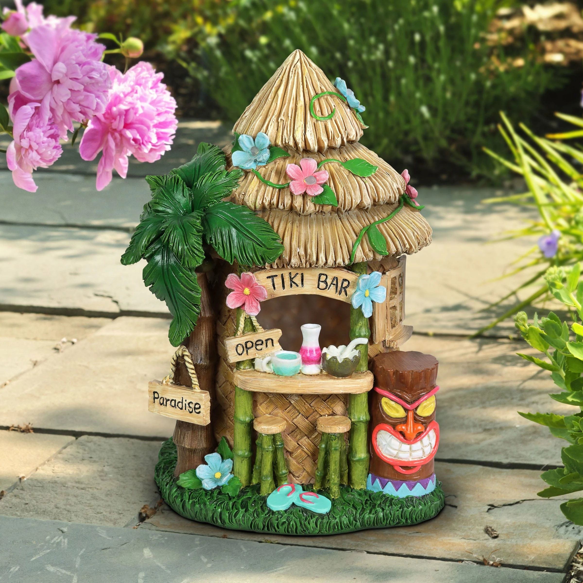 Flash Sale ๐ Discount ๐ Exhart Solar Hand Painted Tiki Bar Garden Statue, 8 By 11.5 Inches โค๏ธ ๐ - Image 3