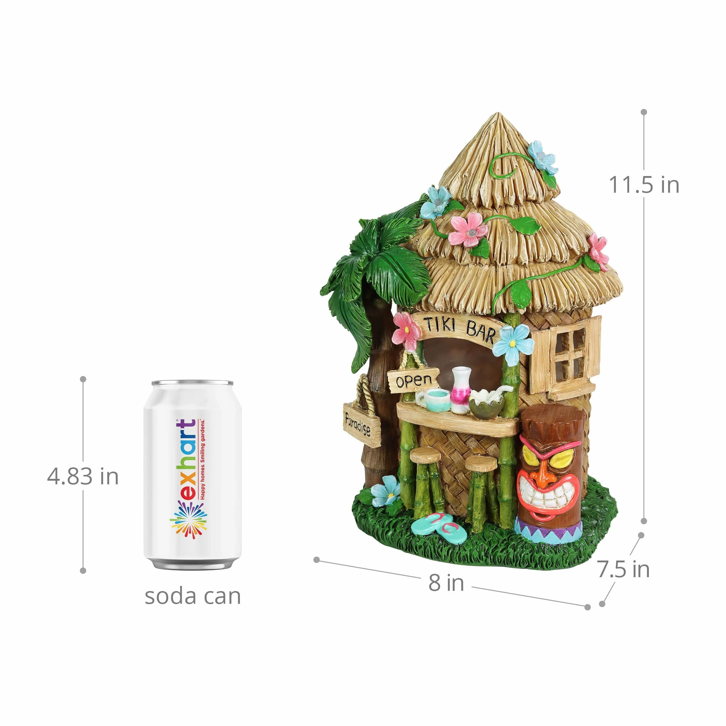 Flash Sale ๐ Discount ๐ Exhart Solar Hand Painted Tiki Bar Garden Statue, 8 By 11.5 Inches โค๏ธ ๐ - Image 4