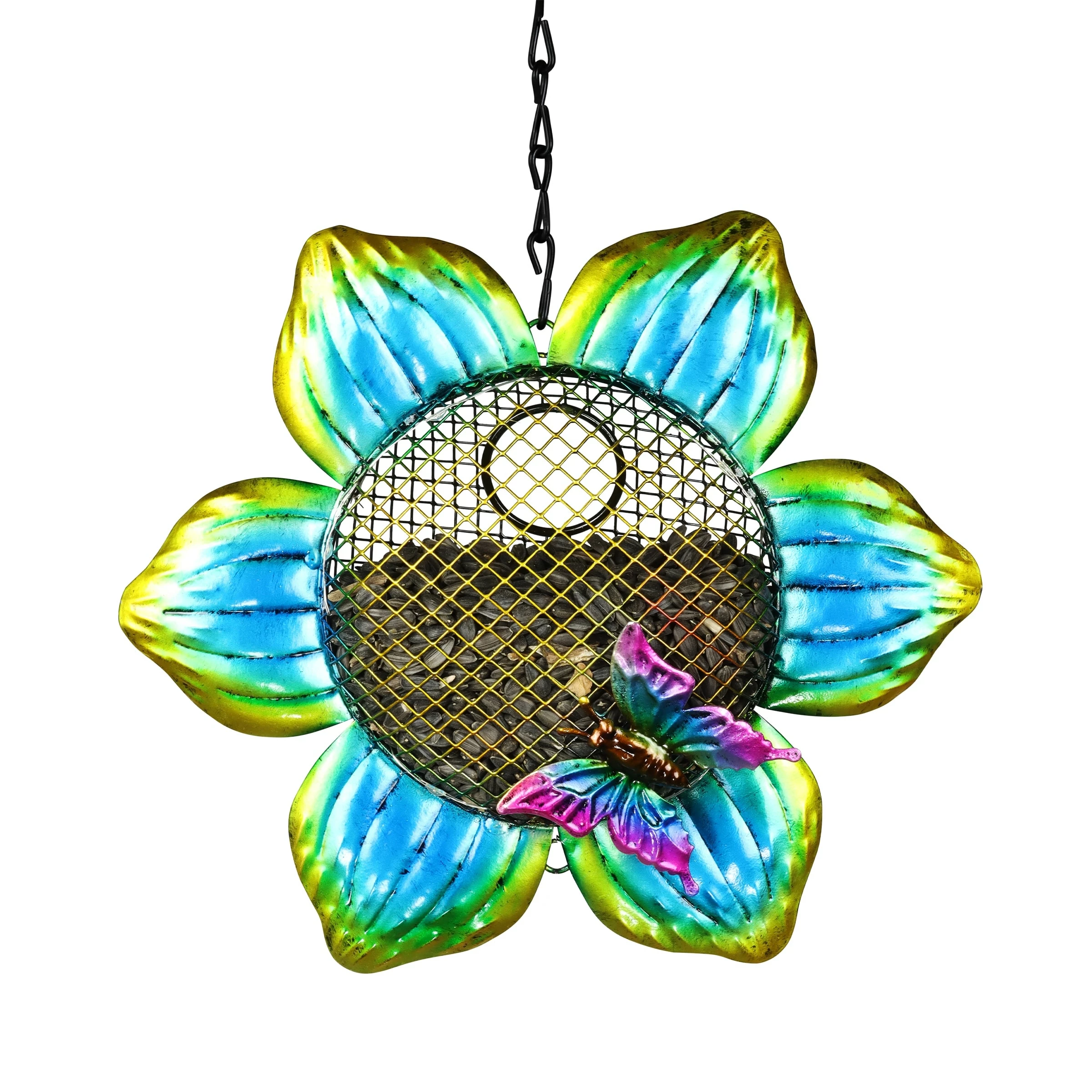 Best Sale β Promo π― Exhart Solar Hanging Metal Mesh Flower Bird Feeder, 9 By 22.5 Inches π― π€©