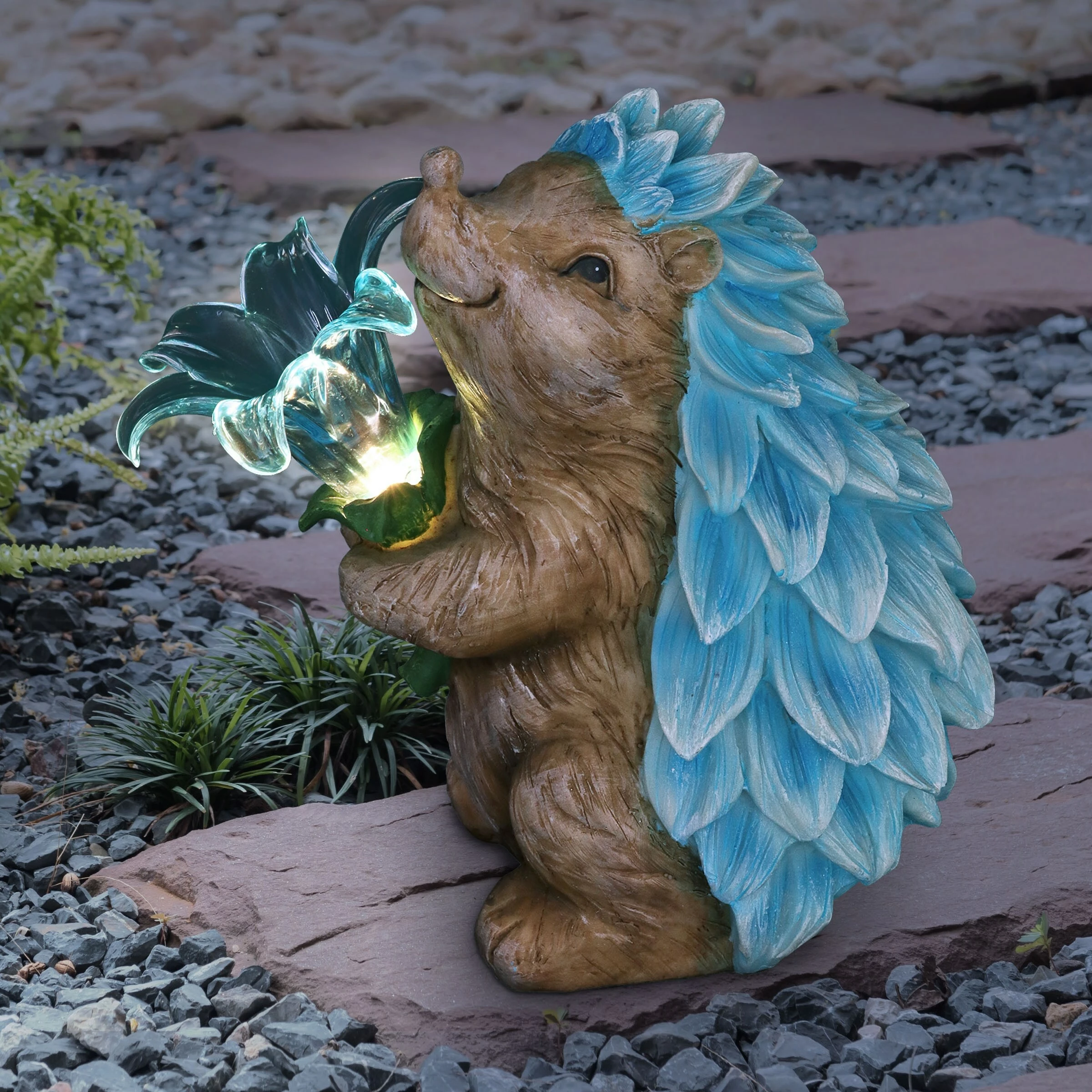 Outlet β€οΈ Outlet β¨ Exhart Solar Hedgehog With LED Flower Statue, 9 Inch π π₯ 4 Outlet β€οΈ Outlet β¨ Exhart Solar Hedgehog With LED Flower Statue, 9 Inch π π₯ - Image 2