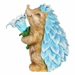 Outlet ❤️ Outlet ✨ Exhart Solar Hedgehog With LED Flower Statue, 9 Inch 🌟 🔥