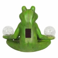 Flash Sale 🧨 New ✔️ Exhart Solar Meditating Yoga Frog Holding Two Crackle Glass Balls Garden Statue, 6 By 9 Inches 🥰 🔔 -Exhart Shop Exhart Solar Meditating Yoga Frog Holding Two Crackle Glass Balls Garden Statue2C 6 by 9 Inches 10