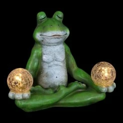 Flash Sale 🧨 New ✔️ Exhart Solar Meditating Yoga Frog Holding Two Crackle Glass Balls Garden Statue, 6 By 9 Inches 🥰 🔔 -Exhart Shop Exhart Solar Meditating Yoga Frog Holding Two Crackle Glass Balls Garden Statue2C 6 by 9 Inches 11