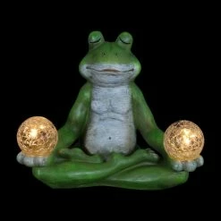 Flash Sale 🧨 New ✔️ Exhart Solar Meditating Yoga Frog Holding Two Crackle Glass Balls Garden Statue, 6 By 9 Inches 🥰 🔔 -Exhart Shop Exhart Solar Meditating Yoga Frog Holding Two Crackle Glass Balls Garden Statue2C 6 by 9 Inches 12