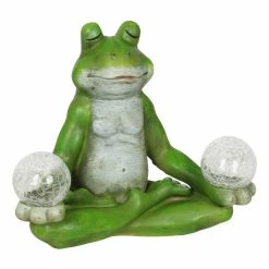 Flash Sale 🧨 New ✔️ Exhart Solar Meditating Yoga Frog Holding Two Crackle Glass Balls Garden Statue, 6 By 9 Inches 🥰 🔔 -Exhart Shop Exhart Solar Meditating Yoga Frog Holding Two Crackle Glass Balls Garden Statue2C 6 by 9 Inches 5