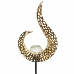 Cheap 🌟 Budget 🔔 Exhart Solar Metal Filigree Open Flame Torch Garden Stake, 6.5 By 35.5 Inches 🤩 🌟