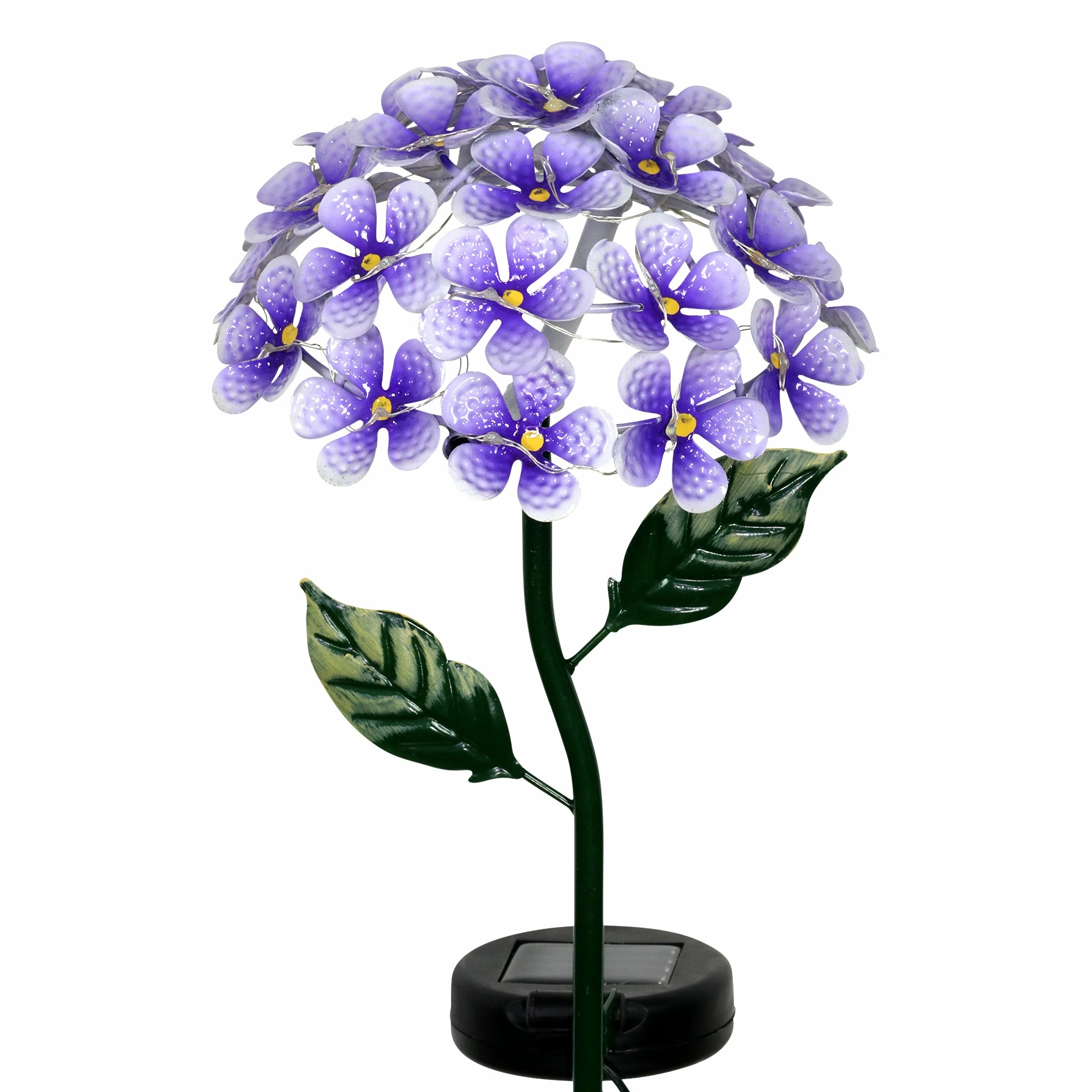 New π Hot Sale π Exhart Solar Metal Hydrangea Garden Stake With Twenty Six LED Lights, 7 By 21 Inches Purple π 𧨠- Image 11
