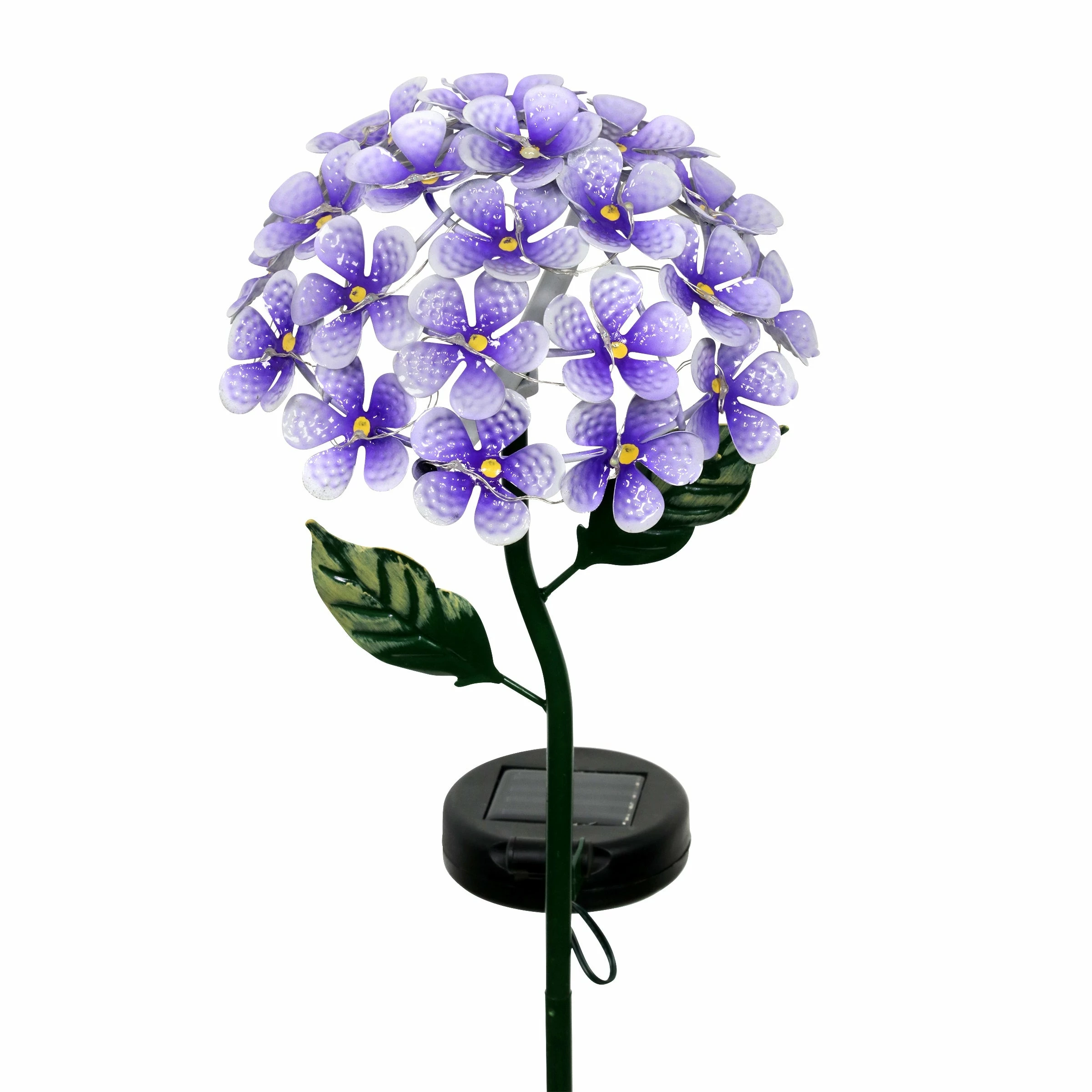 New π Hot Sale π Exhart Solar Metal Hydrangea Garden Stake With Twenty Six LED Lights, 7 By 21 Inches Purple π 𧨠- Image 12
