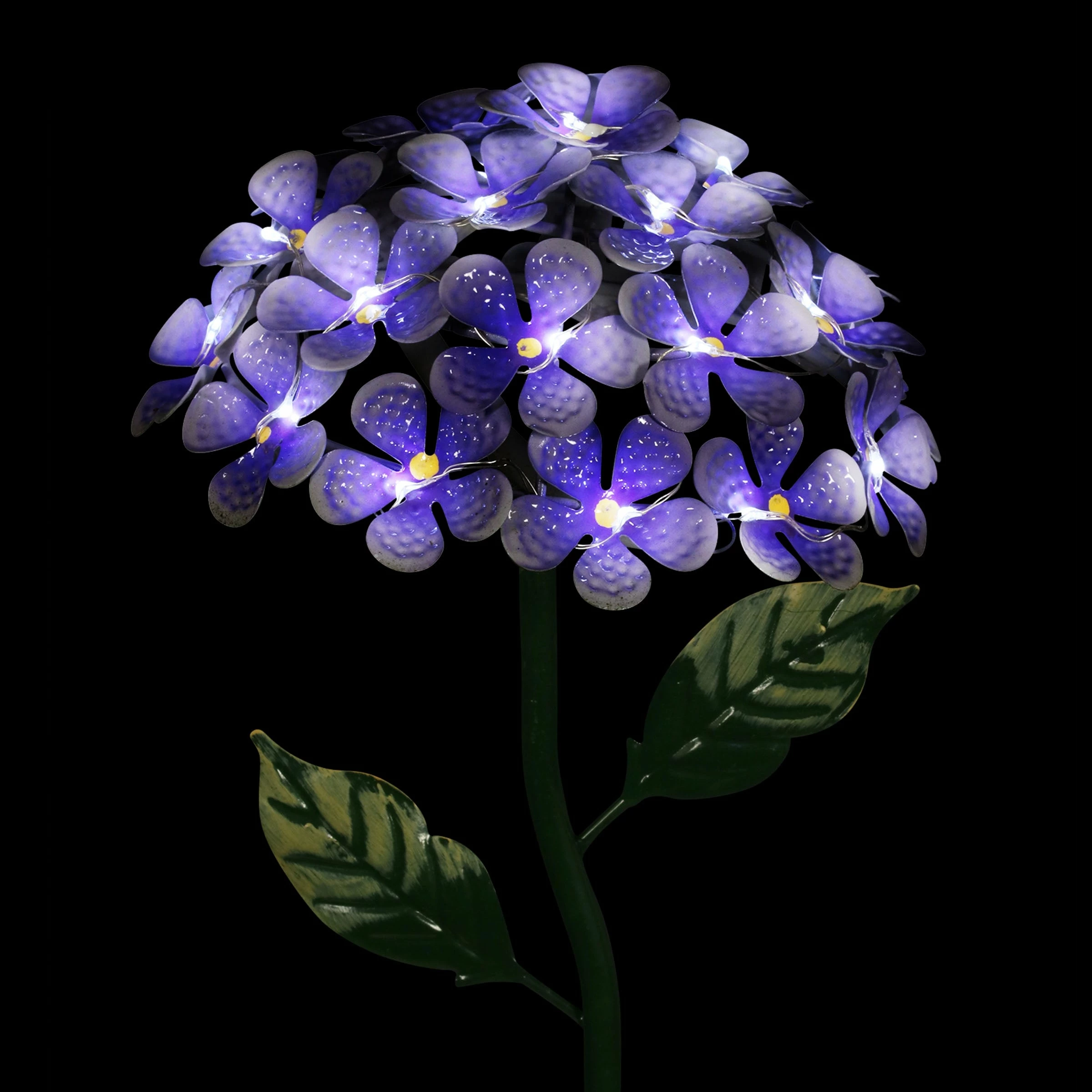 New π Hot Sale π Exhart Solar Metal Hydrangea Garden Stake With Twenty Six LED Lights, 7 By 21 Inches Purple π 𧨠- Image 13