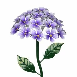 New 😉 Hot Sale 😉 Exhart Solar Metal Hydrangea Garden Stake With Twenty Six LED Lights, 7 By 21 Inches Purple 😀 🧨