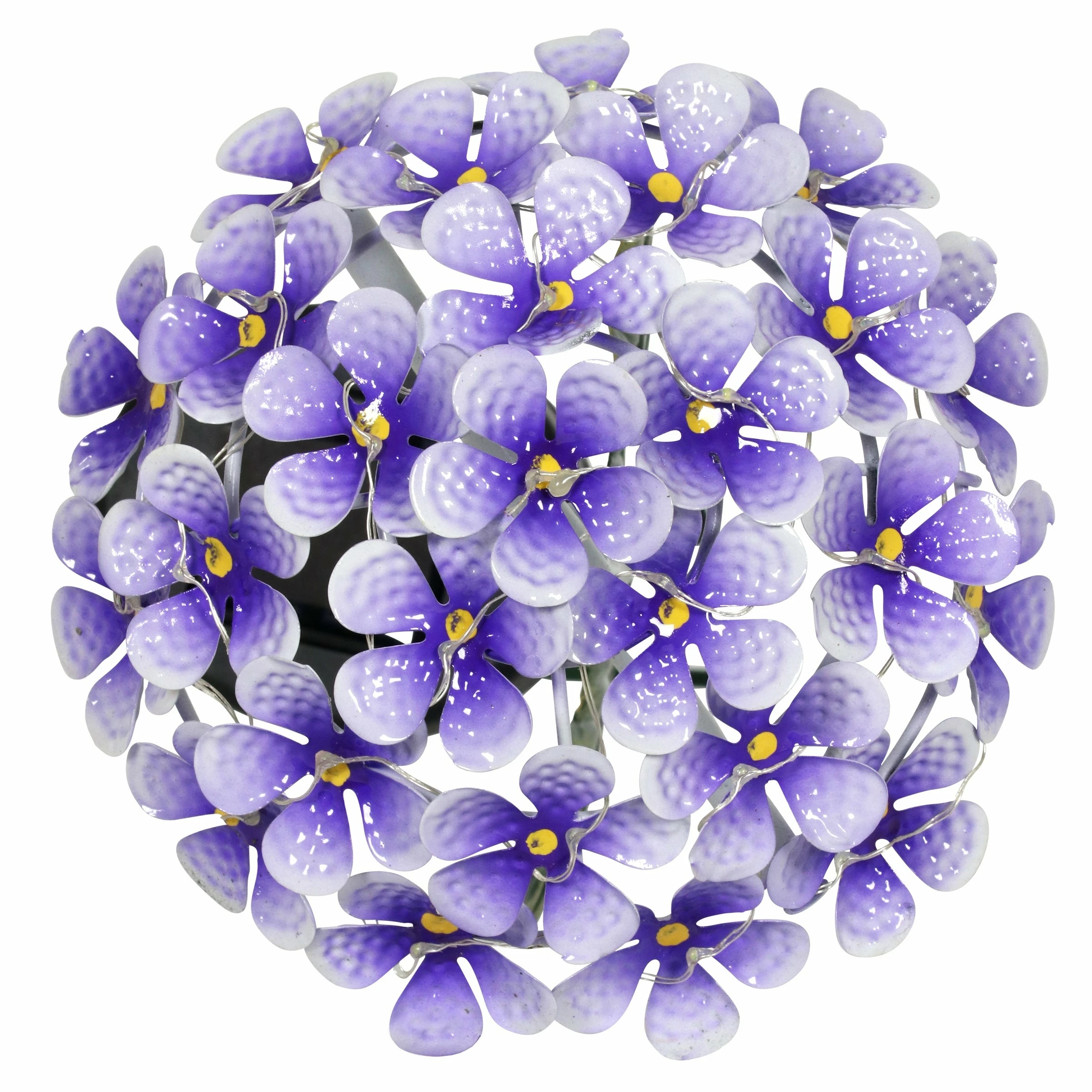 New π Hot Sale π Exhart Solar Metal Hydrangea Garden Stake With Twenty Six LED Lights, 7 By 21 Inches Purple π 𧨠- Image 6