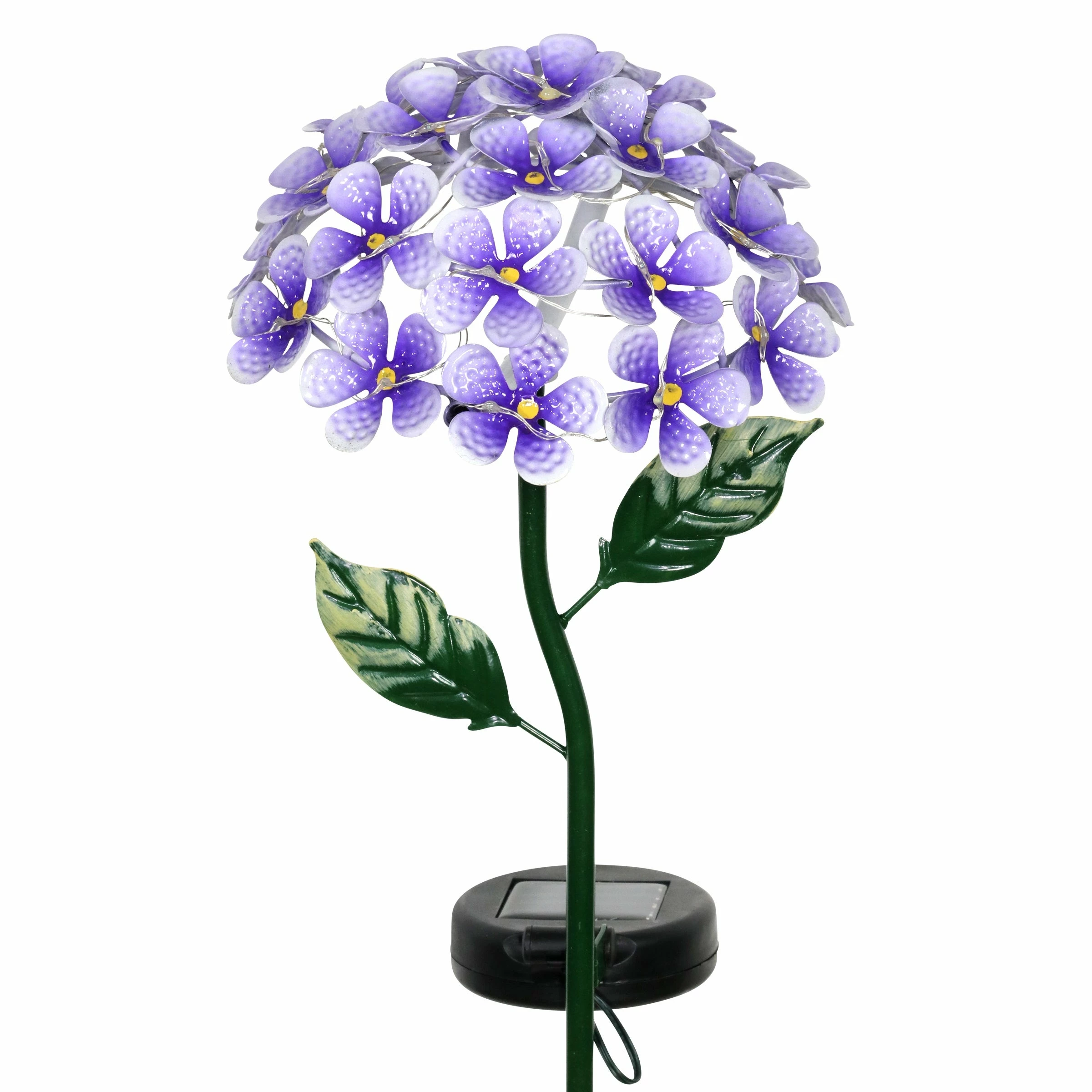New π Hot Sale π Exhart Solar Metal Hydrangea Garden Stake With Twenty Six LED Lights, 7 By 21 Inches Purple π 𧨠- Image 7