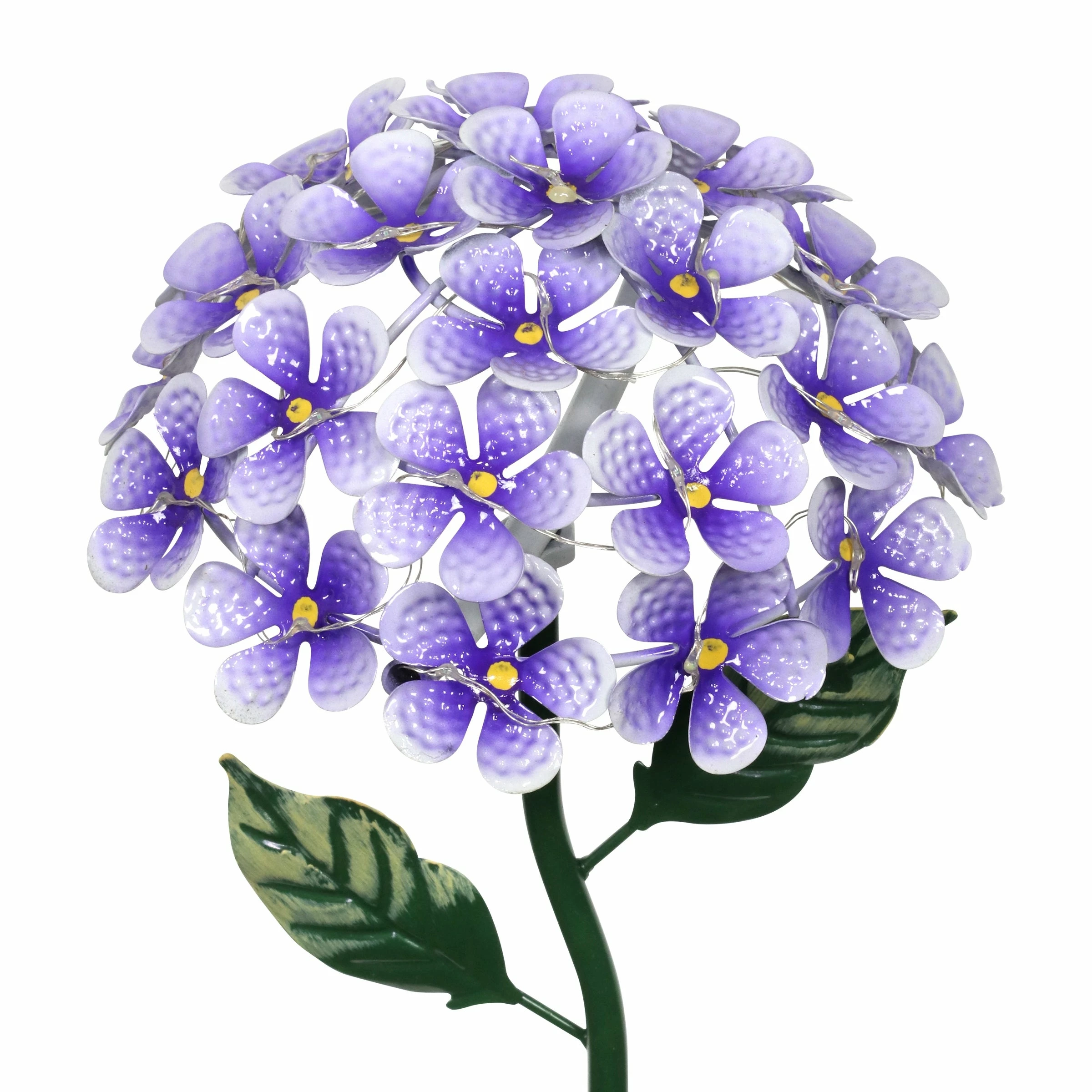 New π Hot Sale π Exhart Solar Metal Hydrangea Garden Stake With Twenty Six LED Lights, 7 By 21 Inches Purple π 𧨠- Image 9