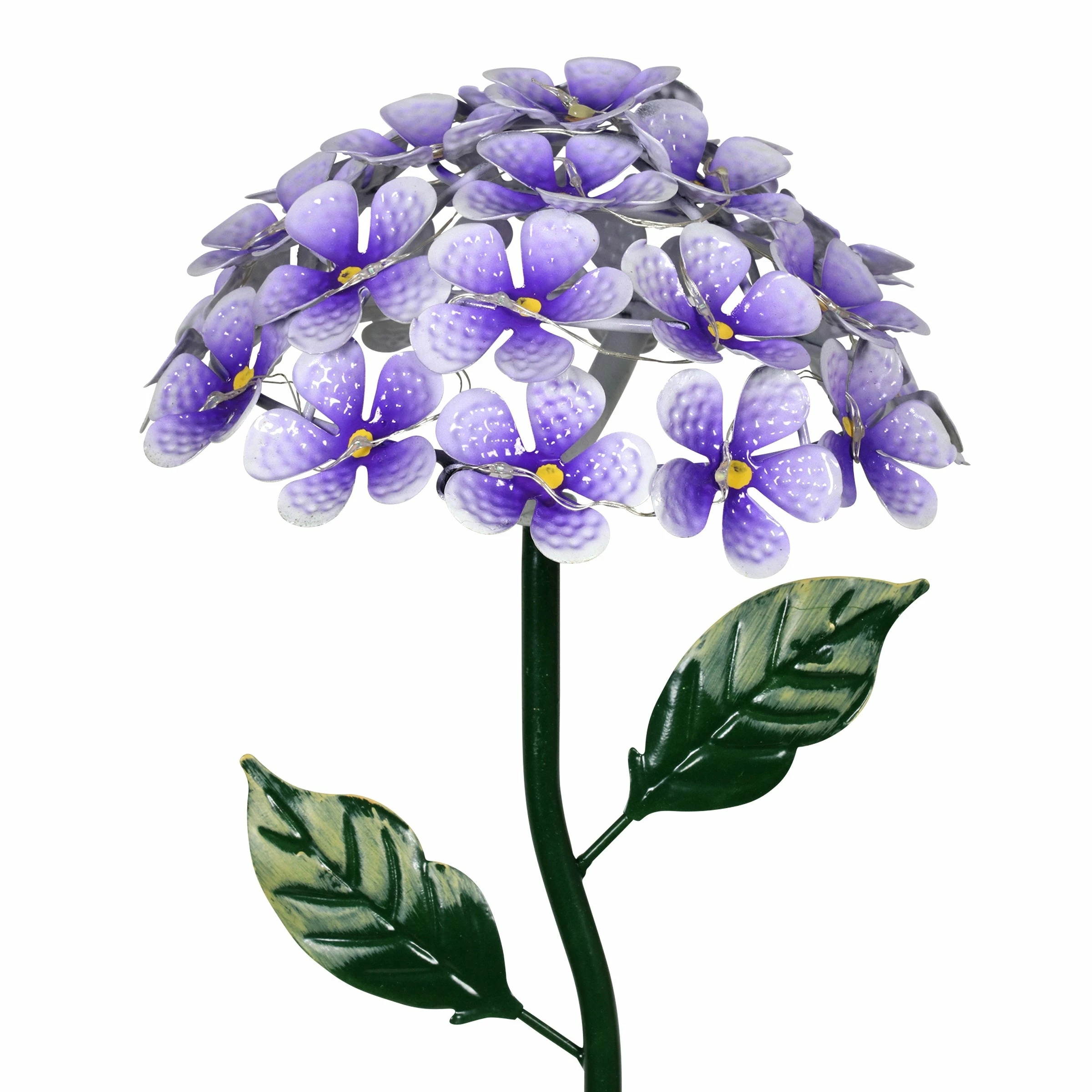 New π Hot Sale π Exhart Solar Metal Hydrangea Garden Stake With Twenty Six LED Lights, 7 By 21 Inches Purple π 𧨠- Image 10