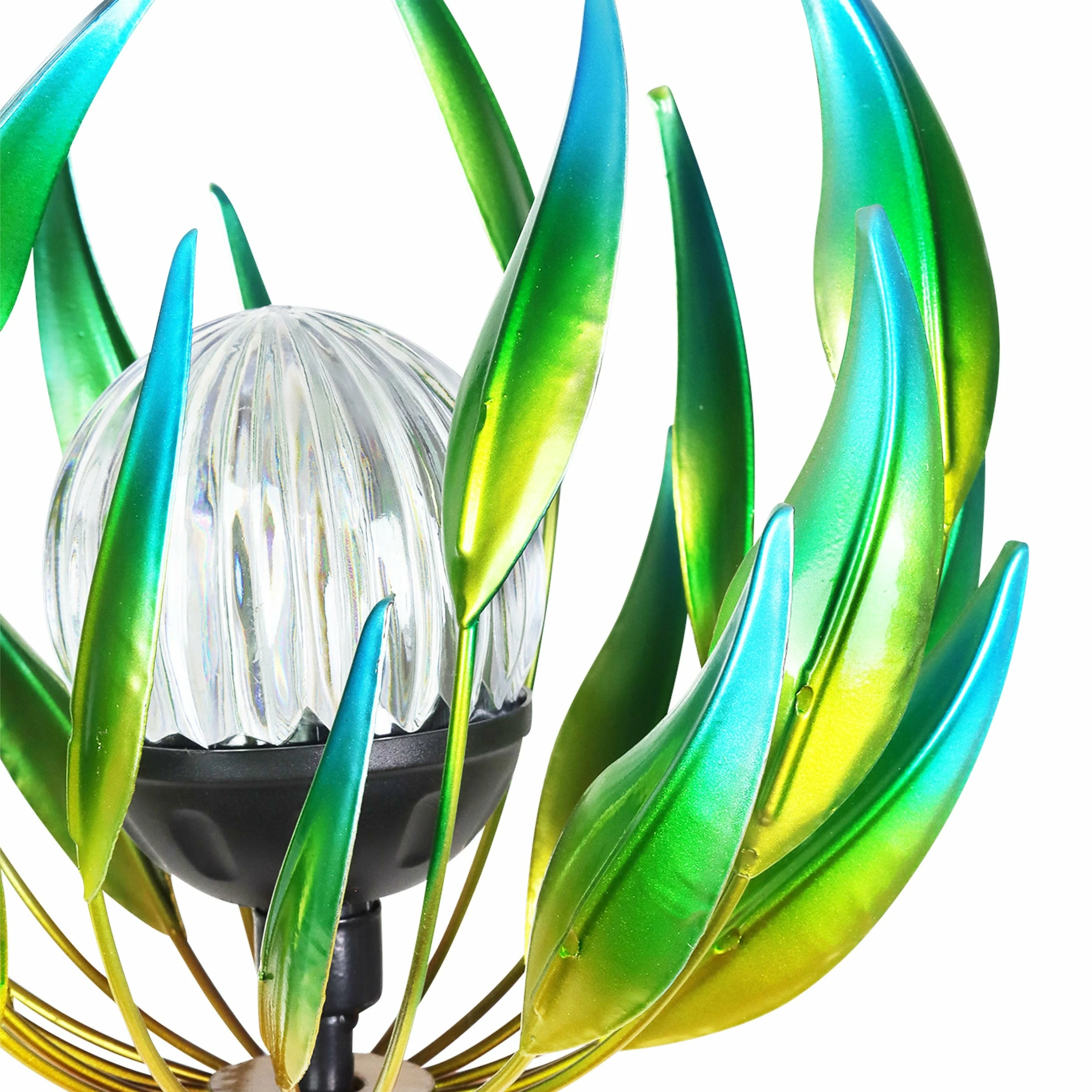 Coupon π Wholesale π― Exhart Solar Metal Spinning Flower Stake With LED Ball, 10 By 42 Inches Blue π π - Image 15