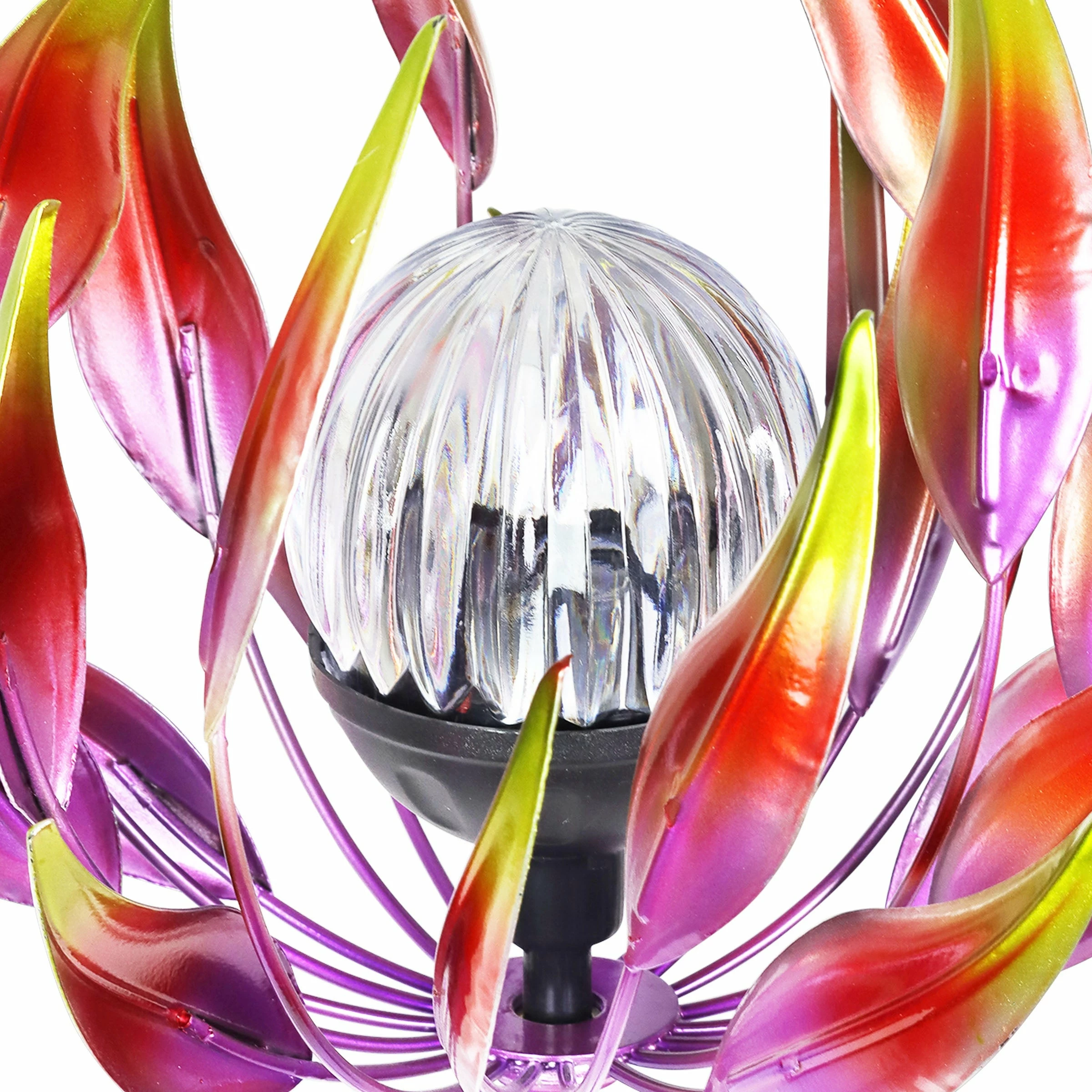 Coupon π Wholesale π― Exhart Solar Metal Spinning Flower Stake With LED Ball, 10 By 42 Inches Blue π π - Image 5