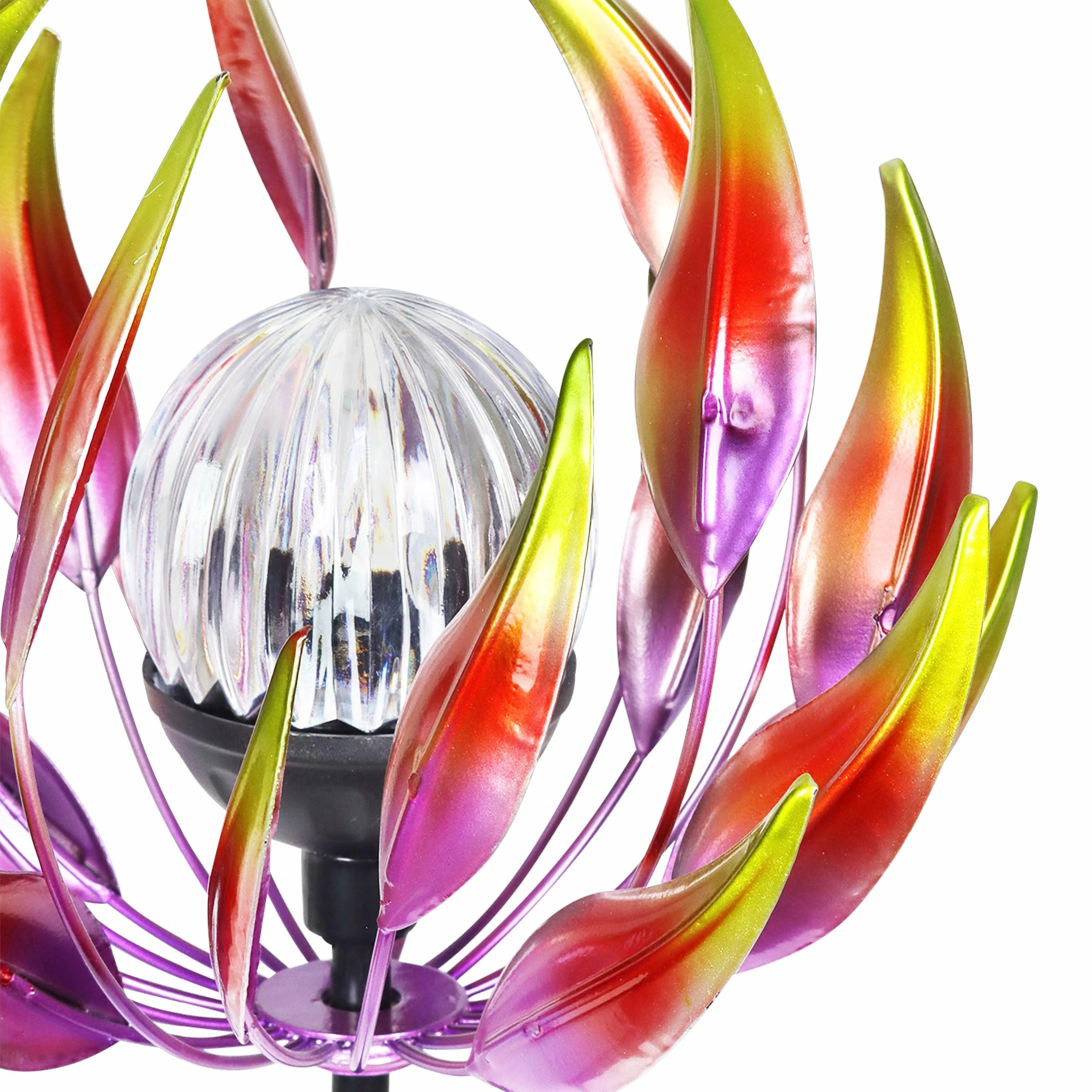 Coupon π Wholesale π― Exhart Solar Metal Spinning Flower Stake With LED Ball, 10 By 42 Inches Blue π π - Image 6