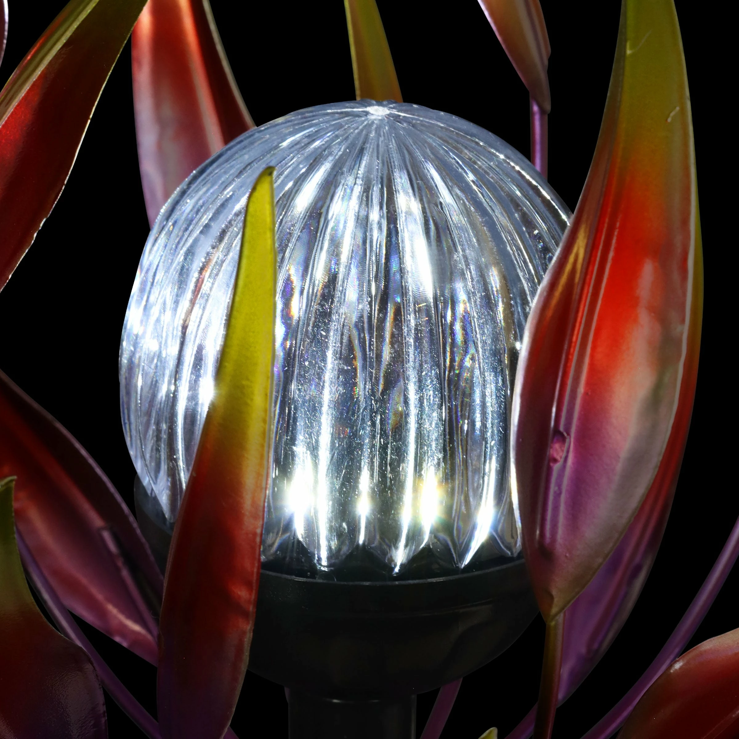 Coupon π Wholesale π― Exhart Solar Metal Spinning Flower Stake With LED Ball, 10 By 42 Inches Blue π π - Image 8