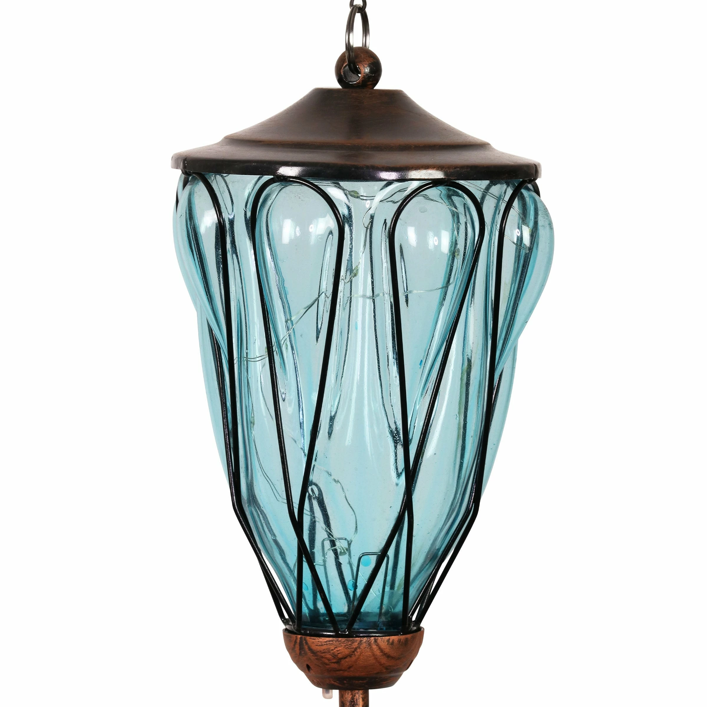 Cheap π Best Sale 𧨠Exhart Solar Metal Wire And Glass Wind Chime Loops Blue π π - Image 11