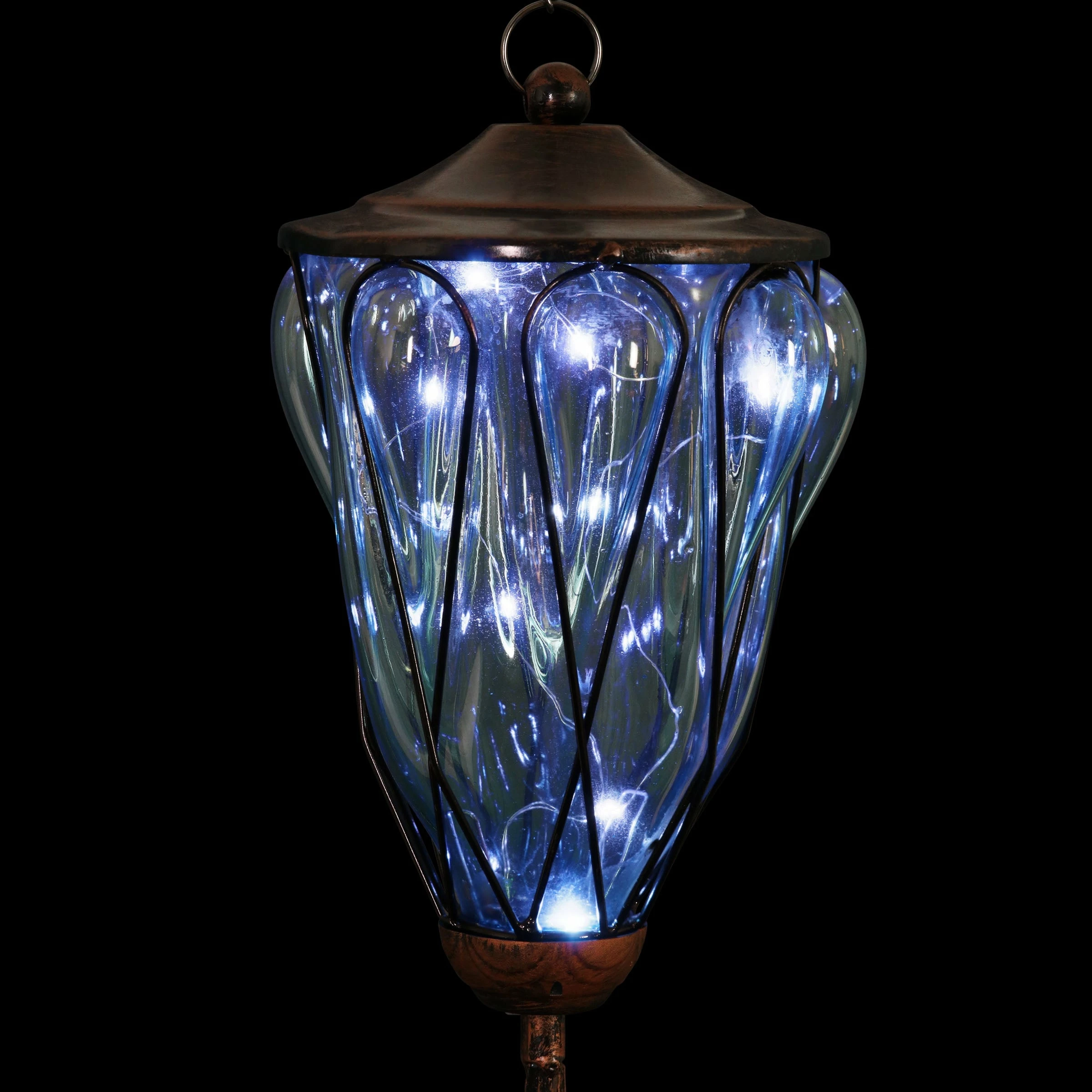 Cheap π Best Sale 𧨠Exhart Solar Metal Wire And Glass Wind Chime Loops Blue π π - Image 14