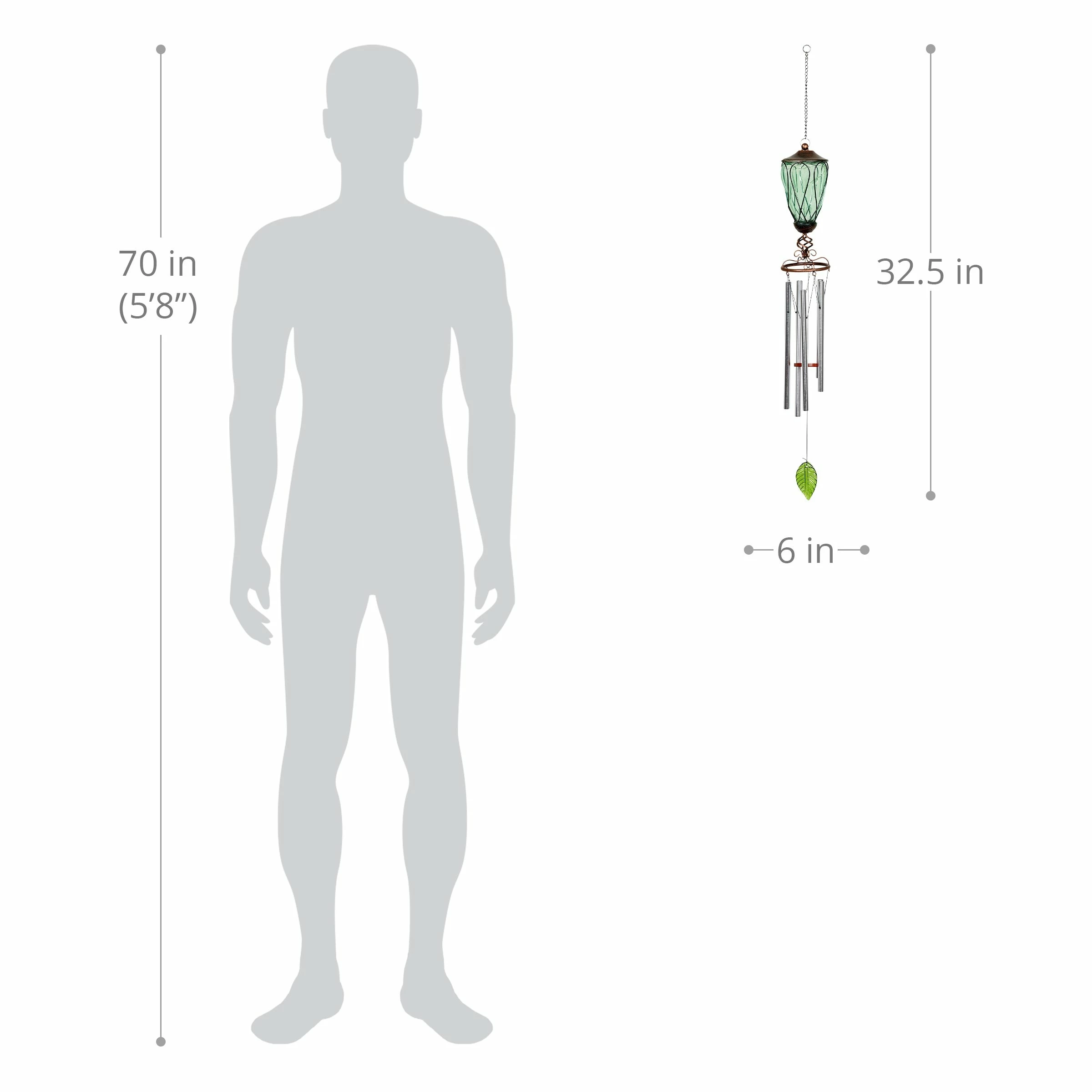 Cheap π Best Sale 𧨠Exhart Solar Metal Wire And Glass Wind Chime Loops Blue π π - Image 5