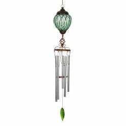 Promo 🌟 New 👍 Exhart Solar Metal Wire And Glass Wind Chime Oval Link Purple 🎉 ✨