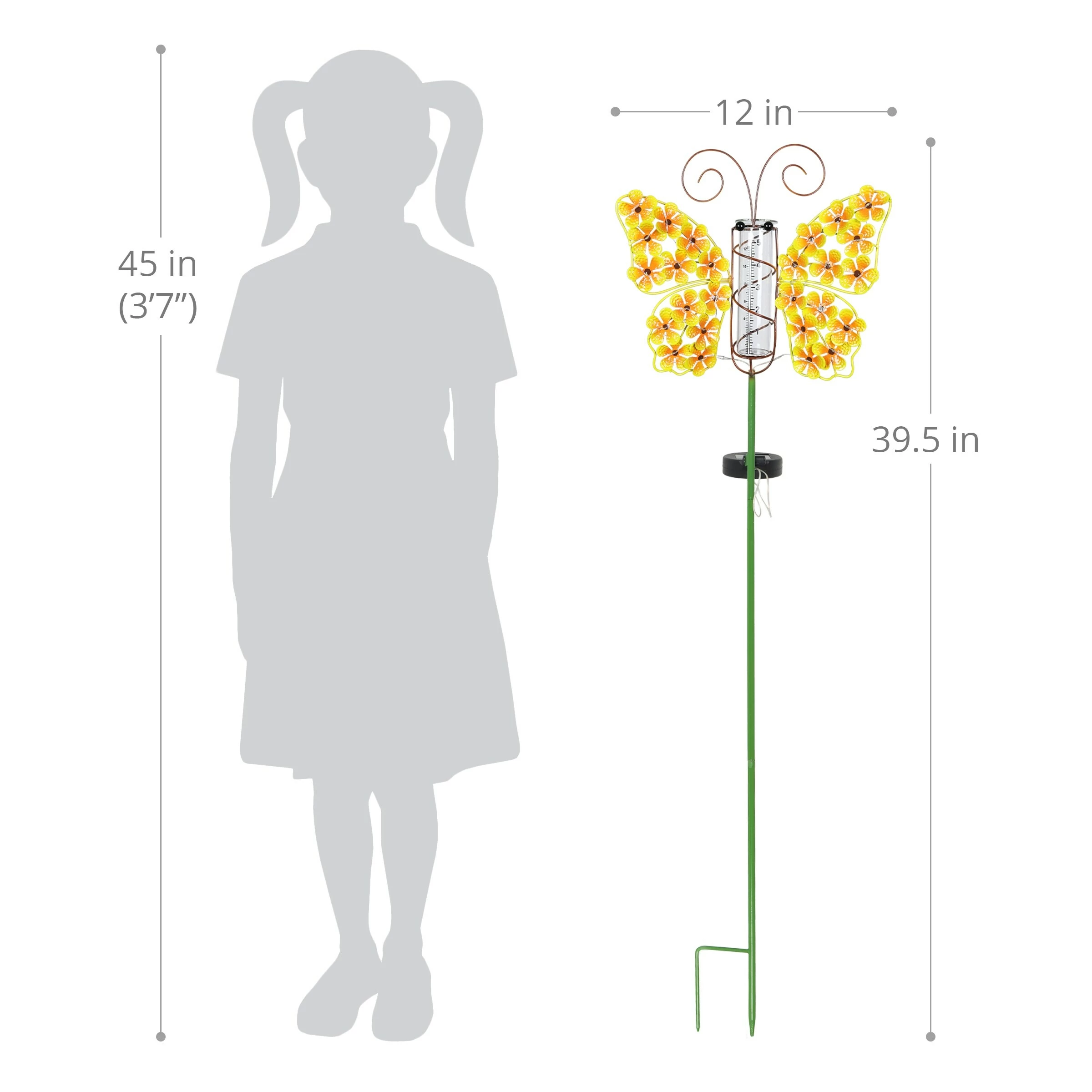 Wholesale π Coupon π Exhart Solar Metal And Glass Butterfly Rain Gauge Garden Stake, 12 By 40 Inches Purple π π - Image 11